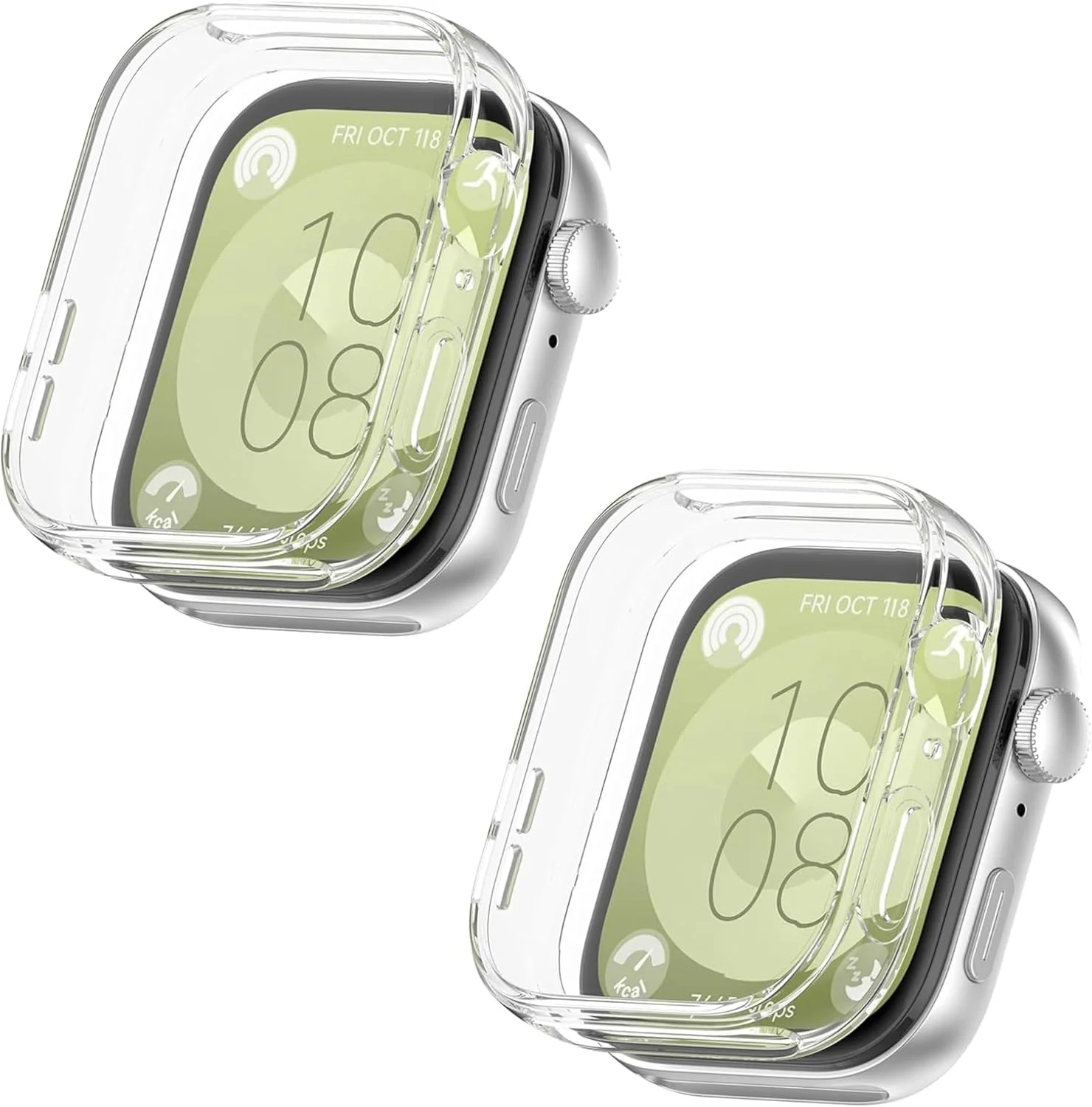 محافظ صفحه نمایش TPU نرم Vurtboly سازگار با ساعت هوشمند Huawei Watch Fit 3 2024 (شفاف، 2 عددی)، کاور محافظ TPU نرم، مقاوم در برابر خراش، لوازم جانبی ساعت هوشمند با پوشش کامل