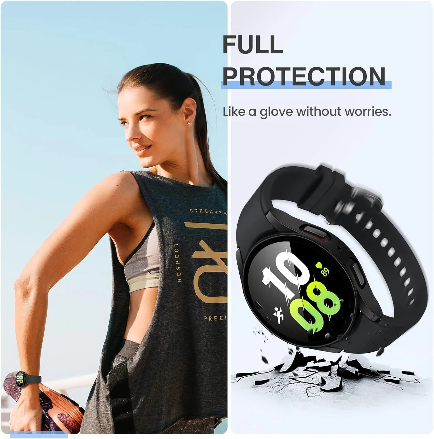 (دو بسته) قاب محافظ سخت T Tersely برای ساعت هوشمند سامسونگ گلکسی واچ 5/ واچ 4 (44/45 میلی متر)، با محافظ صفحه نمایش شیشه ای حرارت دیده فوق العاده شفاف و باریک (44 میلی متر، مشکی+مشکی) (دو بسته) قاب محافظ سخت T Tersely برای ساعت هوشمند سامسونگ گلکسی واچ 5/ واچ 4 (44/45 میلی متر)، با محافظ صفحه نمایش شیشه ای حرارت دیده فوق العاده شفاف و باریک (44 میلی متر، مشکی+مشکی)