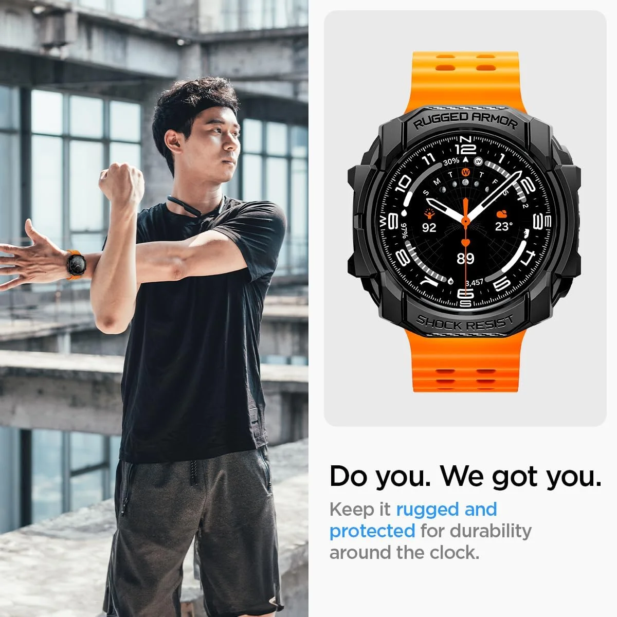 محافظ ساعت هوشمند سامسونگ گلکسی واچ اولترا 47 میلی‌متری Spigen Rugged Armor (2024) - مشکی مات