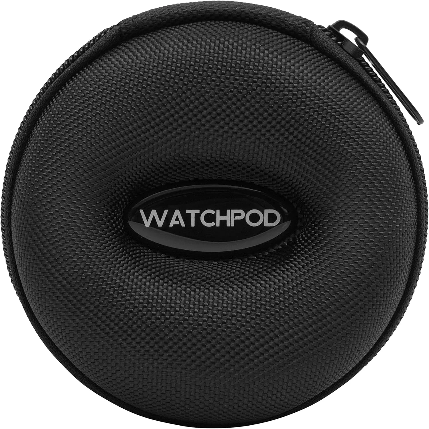 کیف مسافرتی ساعت WATCHPOD | جعبه تک ساعت با زیپ برای نگهداری | جعبه ساعت گرد قابل حمل و بالشتک دار برای مسافرت | مناسب برای تمام ساعت های مچی و ساعت های هوشمند تا 50 میلی متر (مشکی)