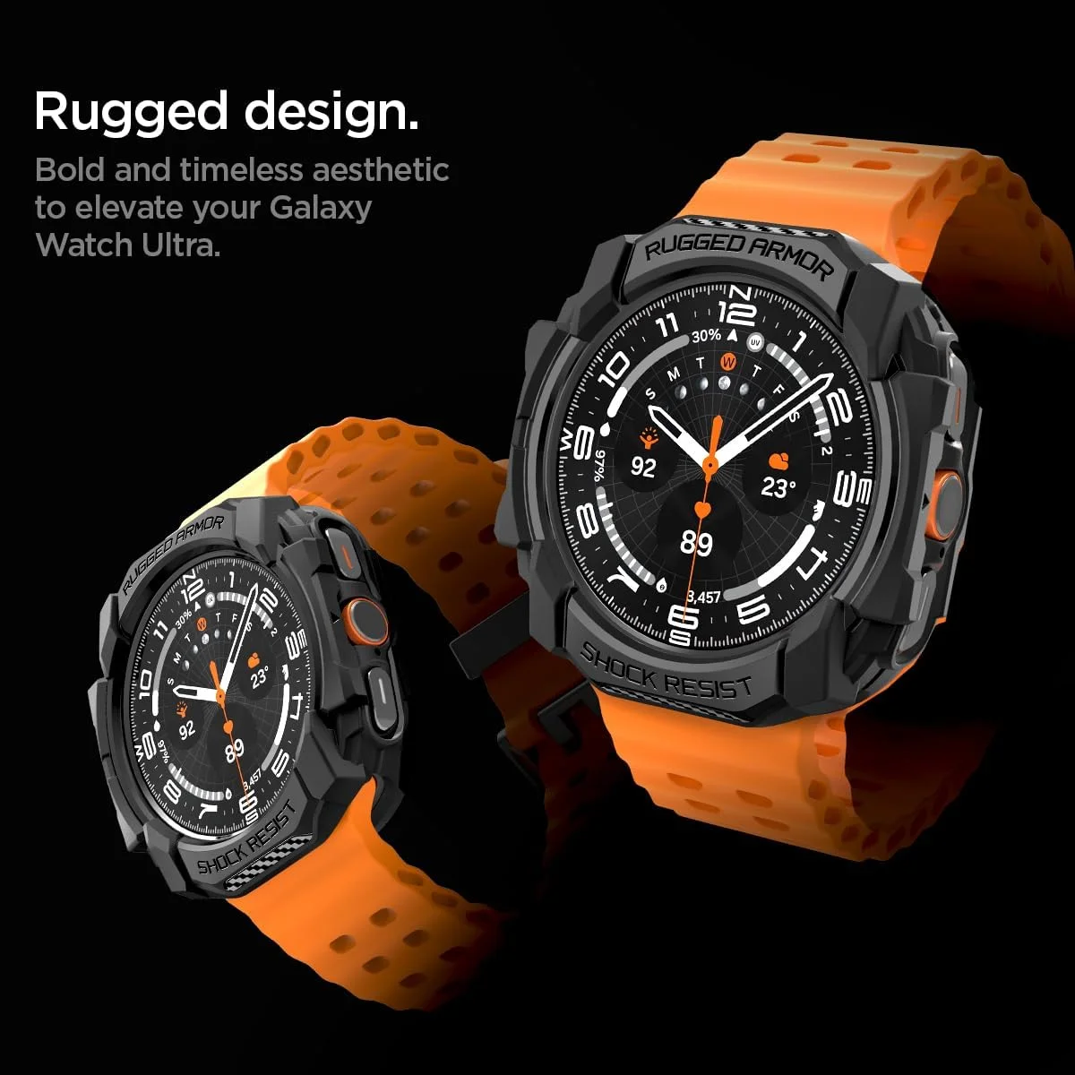 محافظ ساعت هوشمند سامسونگ گلکسی واچ اولترا 47 میلی‌متری Spigen Rugged Armor (2024) - مشکی مات