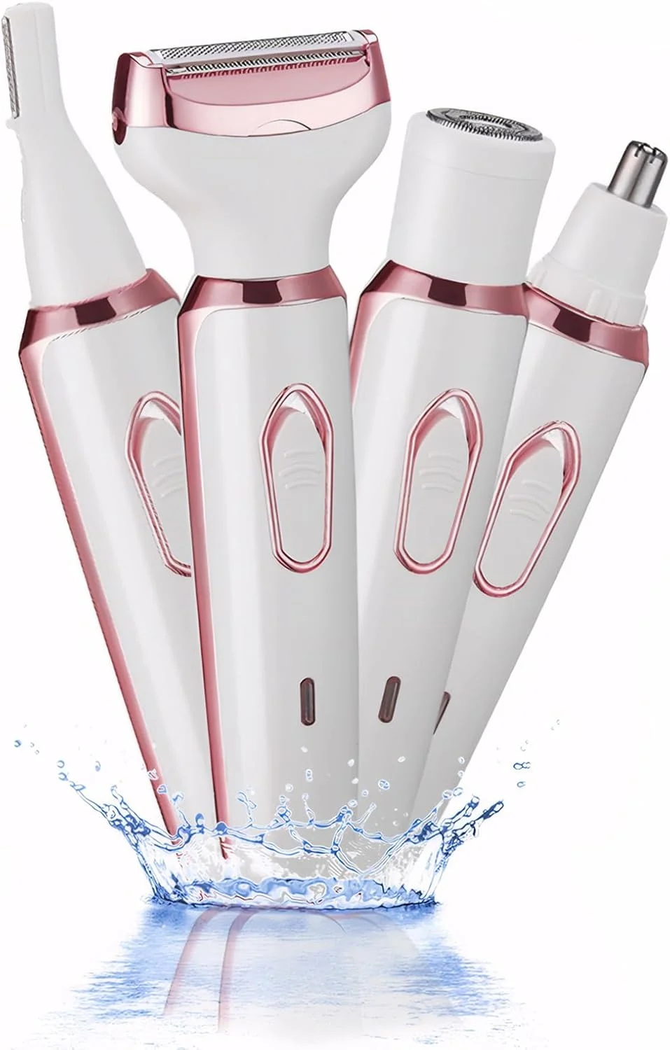 خودتراش برقی زنانه Vacto، موبر صورت 4 در 1 زنانه، اصلاح کننده صورت، اصلاح کننده ابرو، موبر ناحیه تناسلی و بیکینی، خودتراش قابل حمل زنانه برای اصلاح