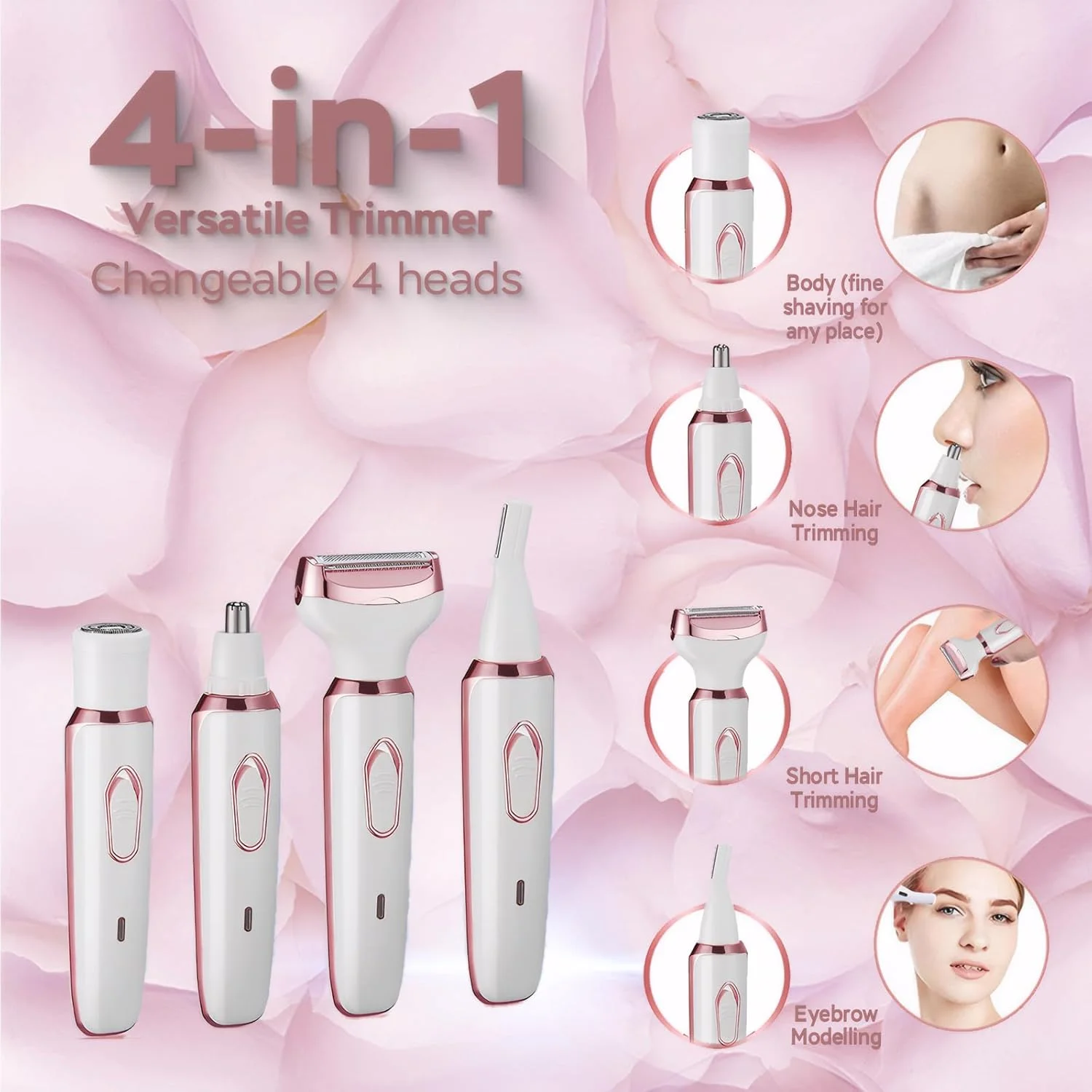 خودتراش برقی زنانه Vacto، موبر صورت 4 در 1 زنانه، اصلاح کننده صورت، اصلاح کننده ابرو، موبر ناحیه تناسلی و بیکینی، خودتراش قابل حمل زنانه برای اصلاح خودتراش برقی زنانه Vacto، موبر صورت 4 در 1 زنانه، اصلاح کننده صورت، اصلاح کننده ابرو، موبر ناحیه تناسلی و بیکینی، خودتراش قابل حمل زنانه برای اصلاح