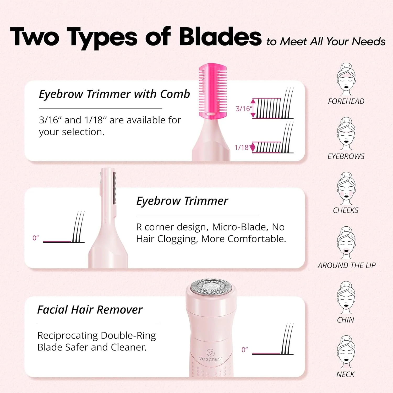 وی جی ووگرست موزن ابرو و از بین برنده موهای صورت زنانه، 2 در 1، دارای تیغه های دوار، ایمن، بدون درد، ضد حساسیت، قابل شارژ، شارژ USB وی جی ووگرست موزن ابرو و از بین برنده موهای صورت زنانه، 2 در 1، دارای تیغه های دوار، ایمن، بدون درد، ضد حساسیت، قابل شارژ، شارژ USB