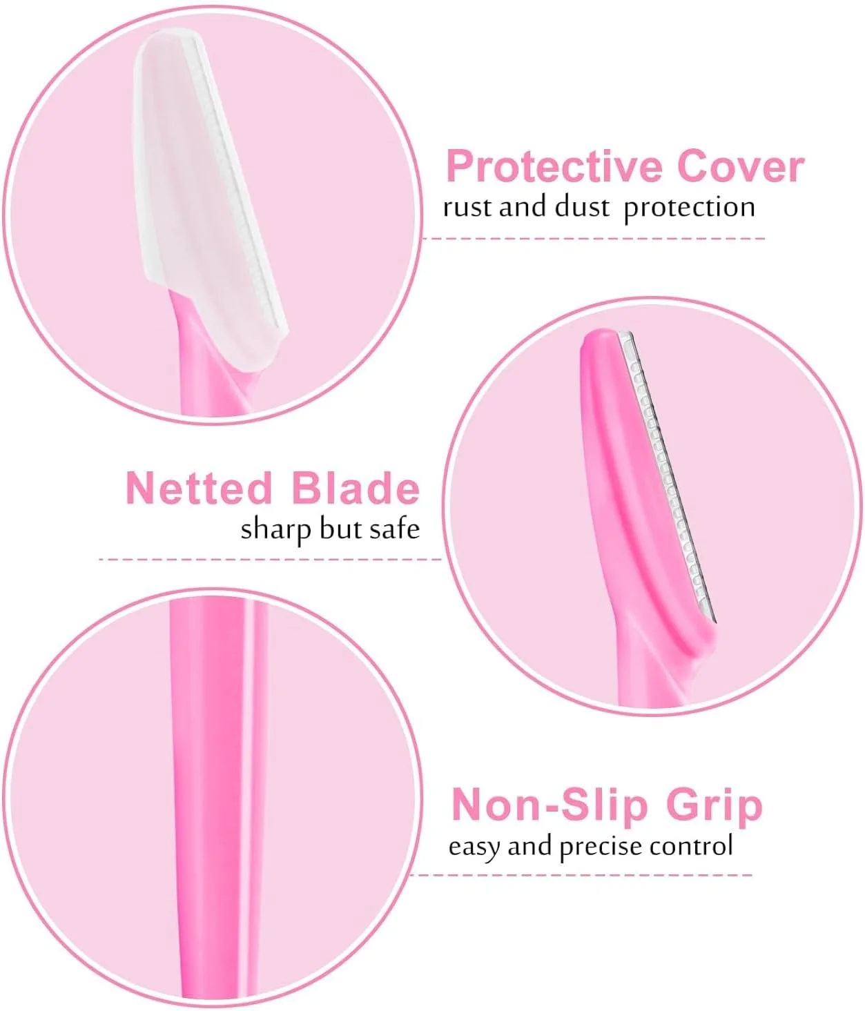 تیغ ابرو یلا جوی 12 عددی، تیغ صورت چند منظوره، ابزار لایه برداری درماپلنینگ، موزن ابرو با پوشش ایمنی، از بین بردن موهای صورت برای استفاده خانم ها و آقایان (صورتی) تیغ ابرو یلا جوی 12 عددی، تیغ صورت چند منظوره، ابزار لایه برداری درماپلنینگ، موزن ابرو با پوشش ایمنی، از بین بردن موهای صورت برای استفاده خانم ها و آقایان (صورتی)