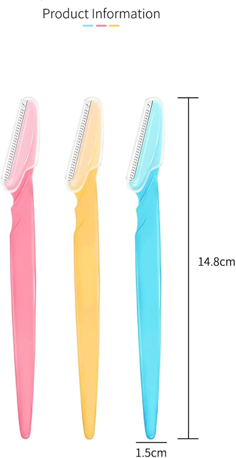 تیغ ابرو ویزکیز برای زنان، ابزار اصلاح و درماپلنینگ برای از بین بردن آسان و ایمن موهای صورت، لایه بردار صورت با پوشش ایمنی استیل ضد زنگ (3 عدد) تیغ ابرو ویزکیز برای زنان، ابزار اصلاح و درماپلنینگ برای از بین بردن آسان و ایمن موهای صورت، لایه بردار صورت با پوشش ایمنی استیل ضد زنگ (3 عدد)