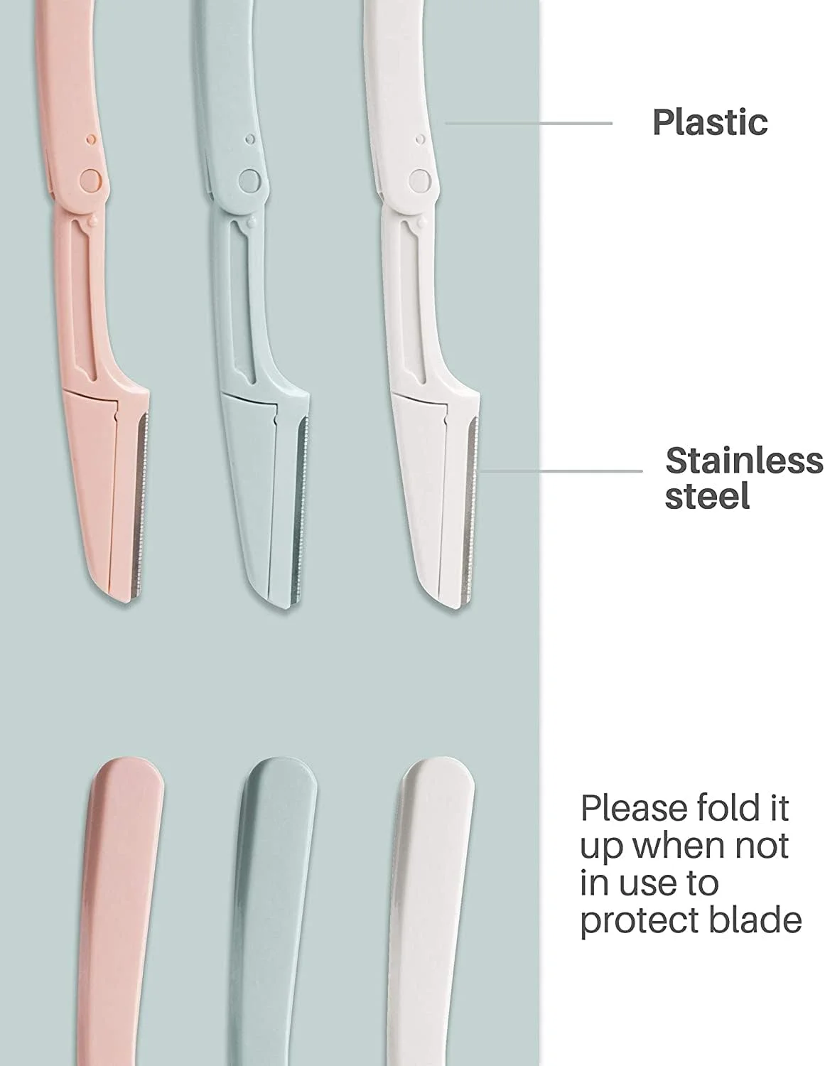تیغ ابرو واواسیا برای زنان، 12 عدد تیغ درماپلنینگ تاشو صورت، تیغ اصلاح صورت، ابزار حذف موهای زائد برای مراقبت از پوست برای زنان و مردان، کمک به لایه برداری و صاف کردن پوست