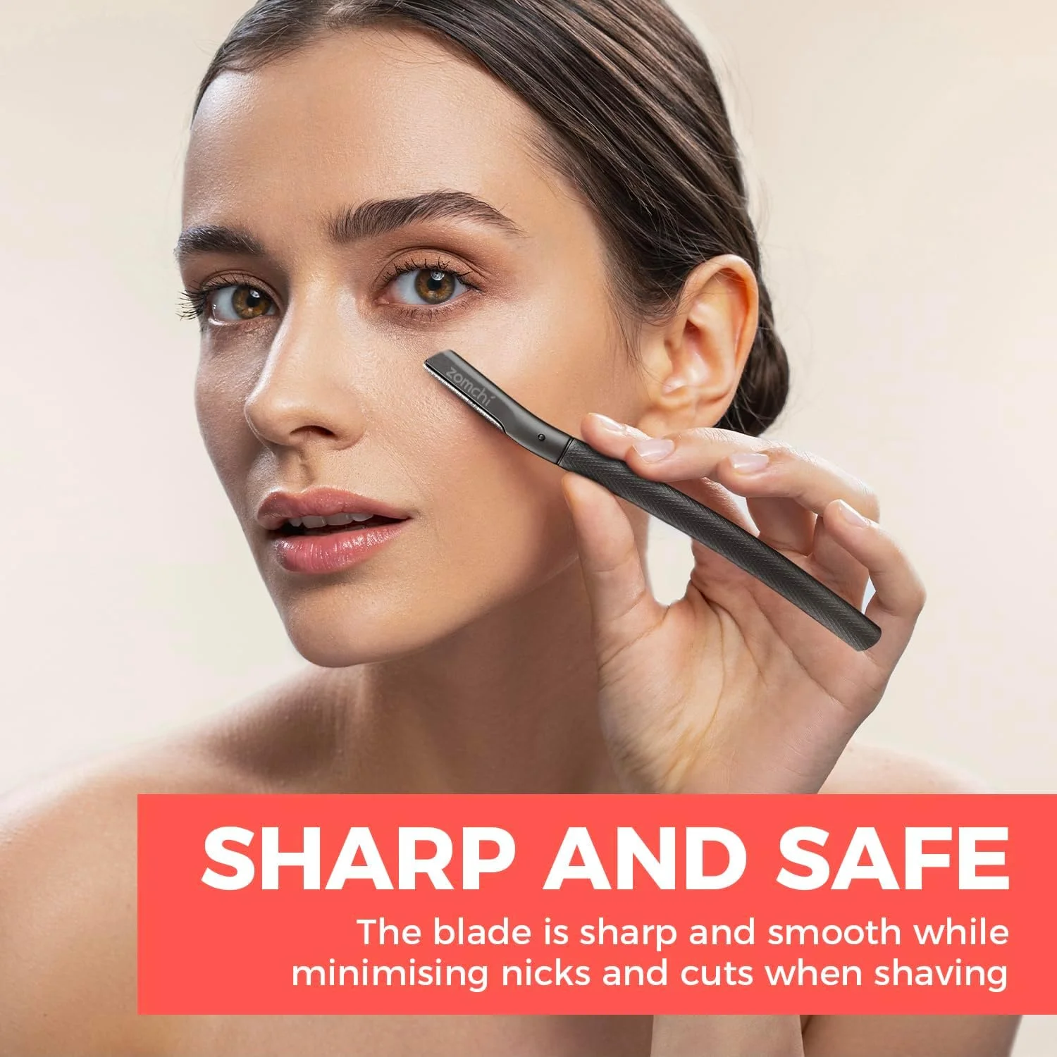 ZOMCHI Eyebrow Razor, Dermaplaning Tool for Face, Eyebrow Trimmer Shaper with Precision Cover,Black