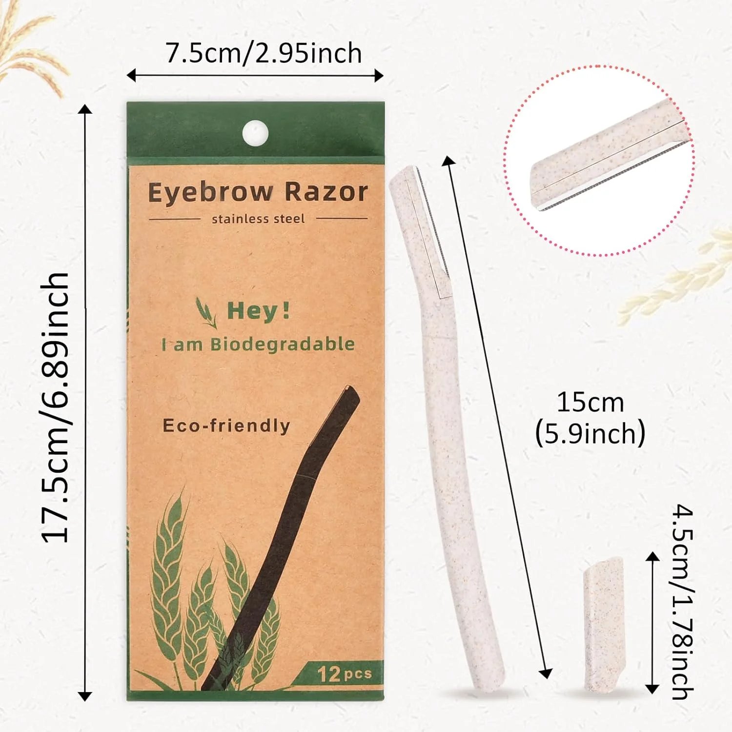 تیغ ابرو ییلانجین 12 عددی، موزن ابرو قابل حمل، تیغ صورت، موزر صورت، ریش تراش دستی، لایه بردار با پوشش دقیق برای زنان و مردان تیغ ابرو ییلانجین 12 عددی، موزن ابرو قابل حمل، تیغ صورت، موزر صورت، ریش تراش دستی، لایه بردار با پوشش دقیق برای زنان و مردان