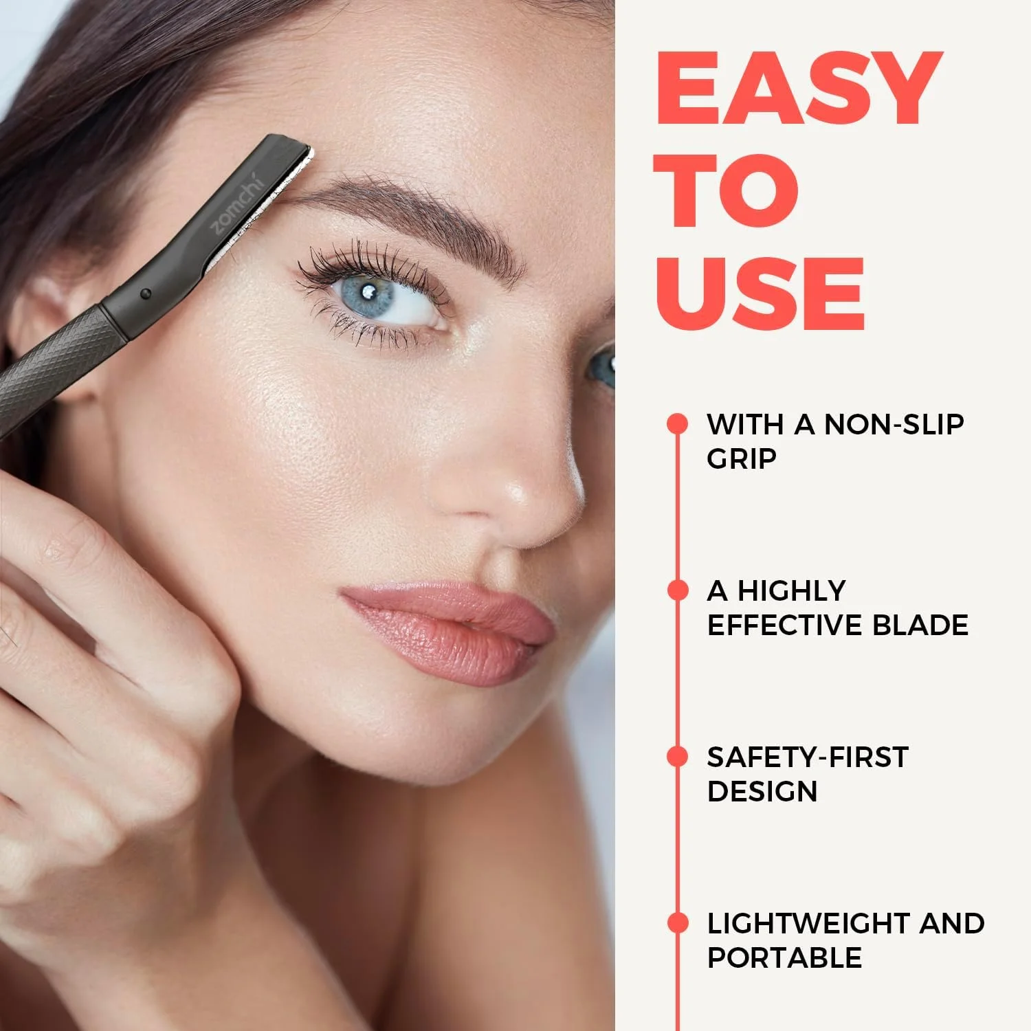 ZOMCHI Eyebrow Razor, Dermaplaning Tool for Face, Eyebrow Trimmer Shaper with Precision Cover,Black