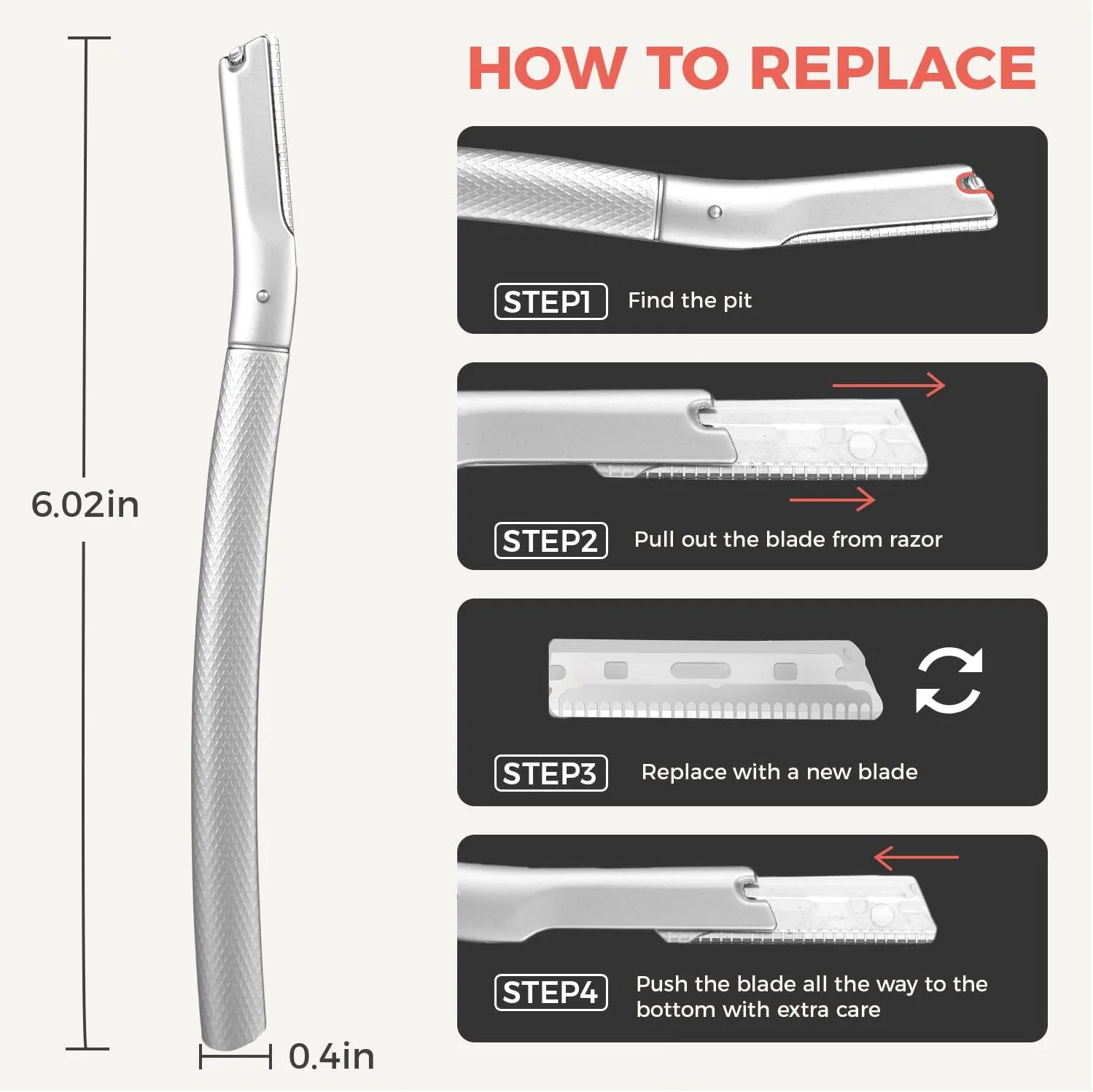 تیغ ابرو ZOMCHI، تیغ صورت برای زنان و مردان، اصلاح کننده و حالت دهنده ابرو با پوشش دقیق، تیغ صورت با 6 تیغه (نقره ای) تیغ ابرو ZOMCHI، تیغ صورت برای زنان و مردان، اصلاح کننده و حالت دهنده ابرو با پوشش دقیق، تیغ صورت با 6 تیغه (نقره ای)