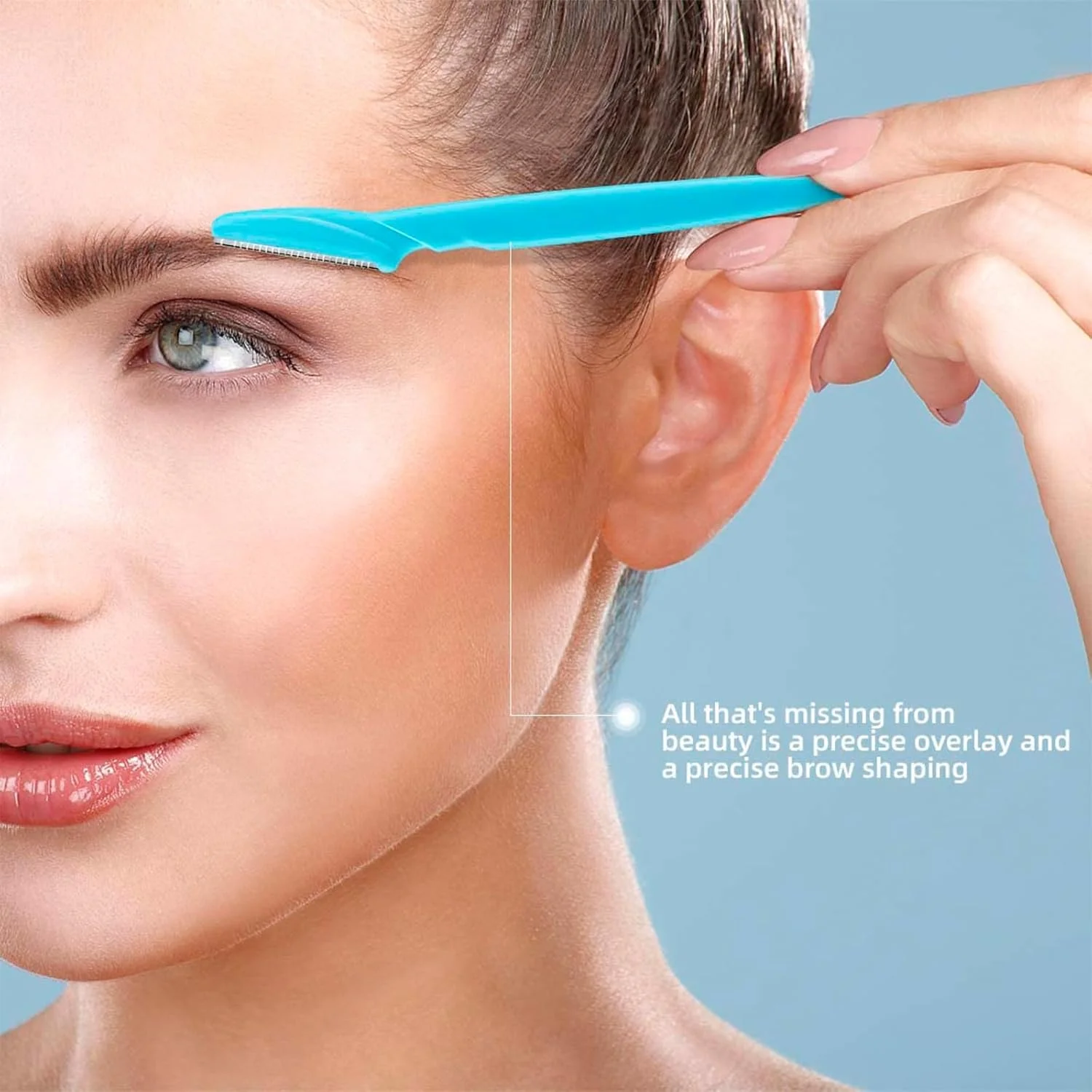 تیغ ابرو ZSNZCTX، بسته 24 عددی ابزار اصلاح و فرم دهی ابرو زنانه در 3 رنگ صورتی، آبی آسمانی، زرد، 14.5 سانتی متر