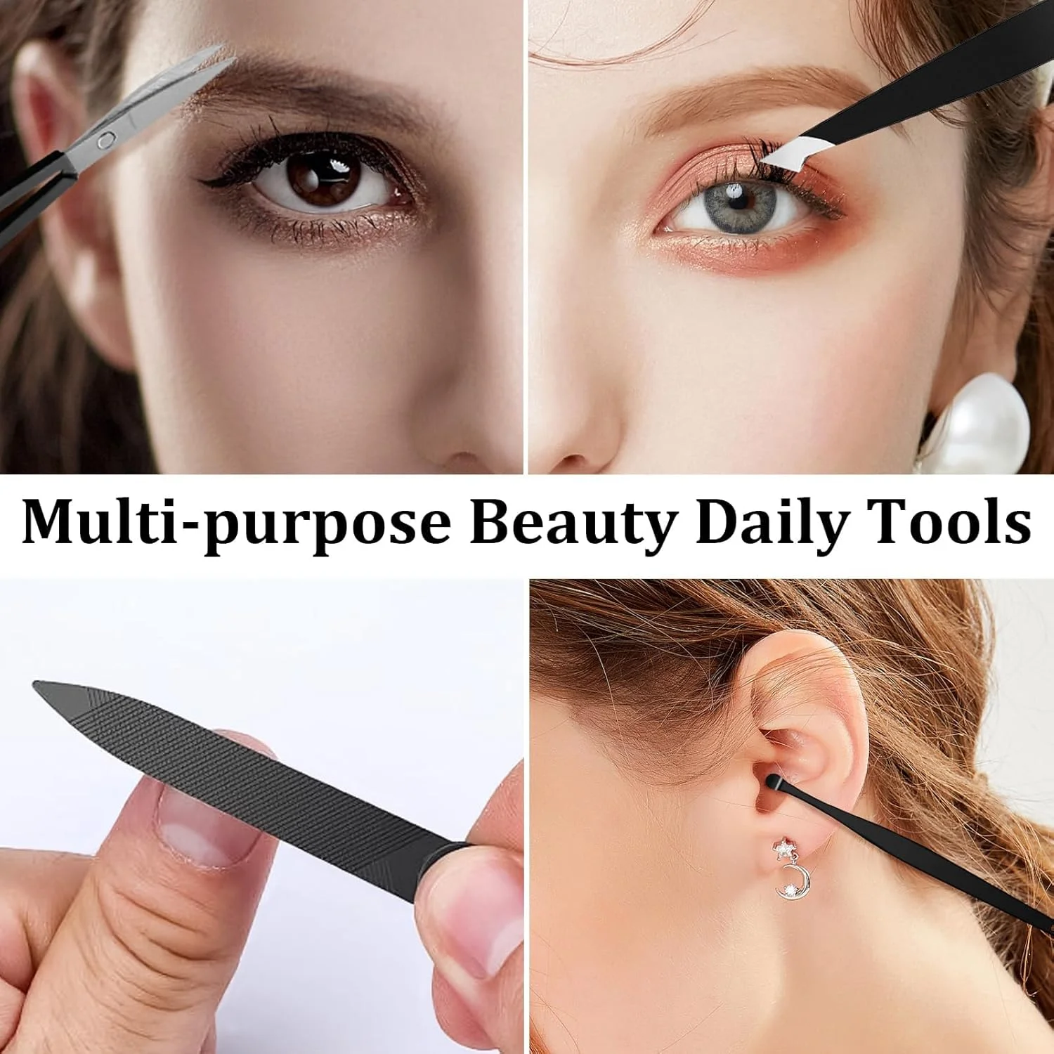 ست موچین و ناخن گیر، ست 9 عددی موچین دقیق، موچین ابرو استیل ضد زنگ، به همراه قیچی خمیده و تیغ ابرو، برای ابزارهای زیبایی روزانه با کیف چرمی ست موچین و ناخن گیر، ست 9 عددی موچین دقیق، موچین ابرو استیل ضد زنگ، به همراه قیچی خمیده و تیغ ابرو، برای ابزارهای زیبایی روزانه با کیف چرمی