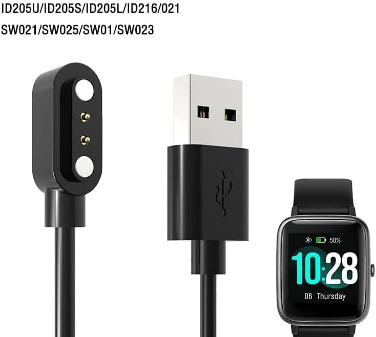 کابل شارژ مغناطیسی 2 پین ساعت هوشمند - مناسب برای SW023، ID205L، SW021، ID205U، ID205S، SW025، 3S، 3، 2، 2S - شارژر USB