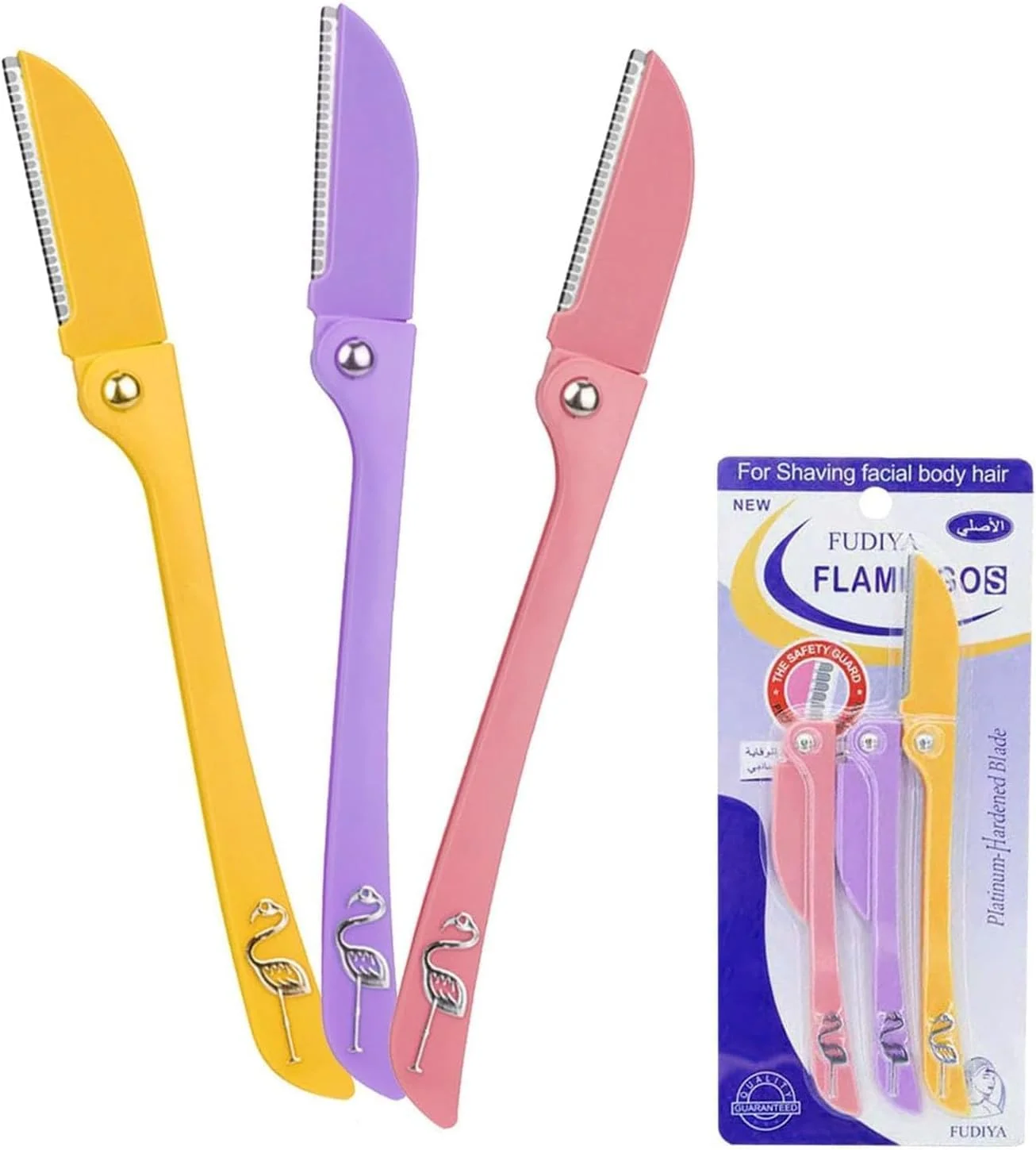 تیغ ابرو تاشو SZYYQ، بسته 3 عددی تیغ ابرو زنانه، ابزار درماپلنینگ اصلاح کننده برای از بین بردن آسان و ایمن موهای صورت، لایه برداری صورت، از بین بردن موهای صورت و اصلاح بدن