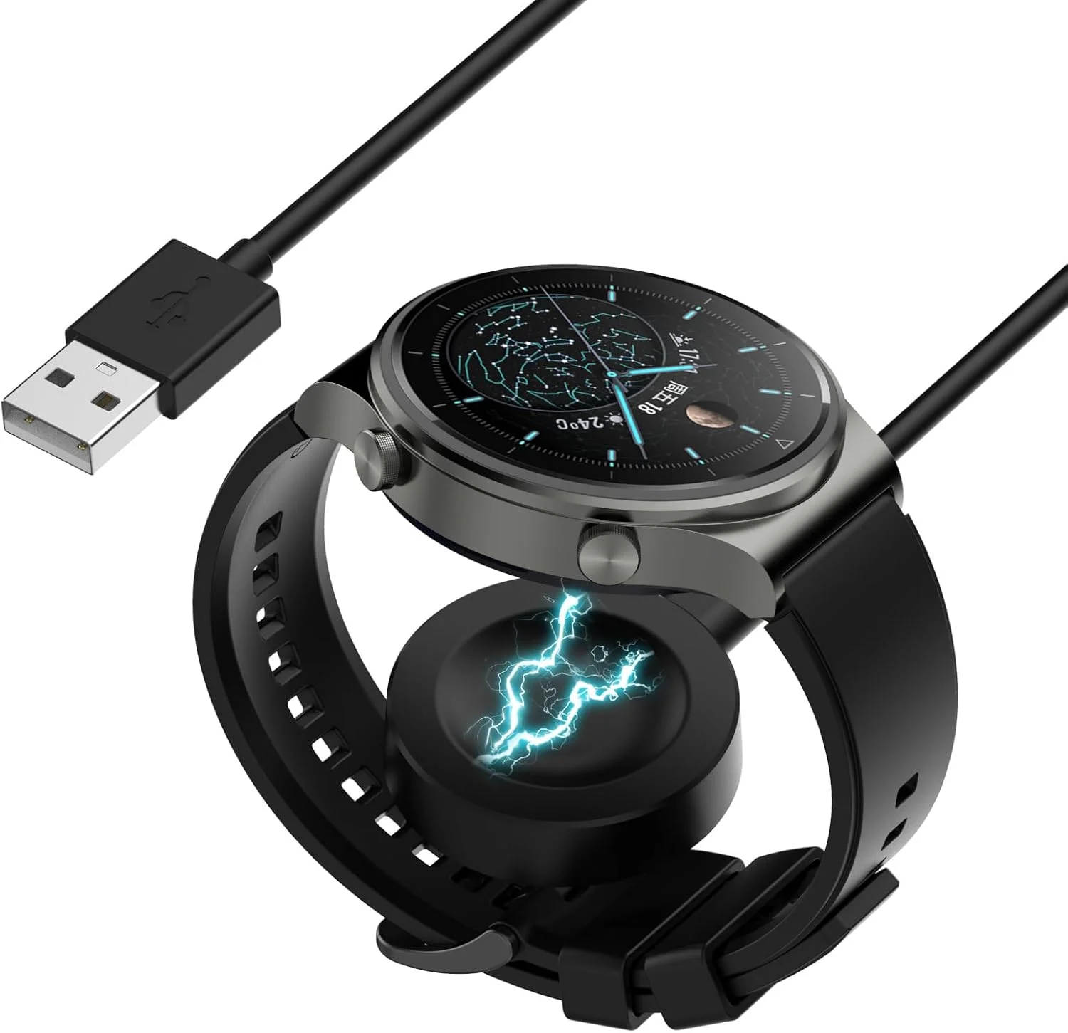 کابل شارژ USB جایگزین سازگار با Huawei Watch GT4 (46mm/41mm)، کابل شارژ مغناطیسی USB لوازم جانبی ساعت هوشمند (1 متر) کابل شارژ USB جایگزین سازگار با Huawei Watch GT4 (46mm/41mm)، کابل شارژ مغناطیسی USB لوازم جانبی ساعت هوشمند (1 متر)