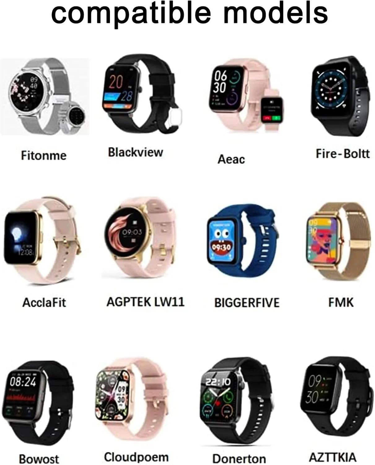 شارژر مغناطیسی USB C مدل AK سازگار با YAMAY SW022، کابل شارژ مغناطیسی ساعت هوشمند 2 پین 4 میلی‌متری، شارژر ساعت هوشمند سازگار با Ticwatch GTX، AGPTEK LW11، Xiaomi Haylou RT LSO5S (100 سانتی‌متری)