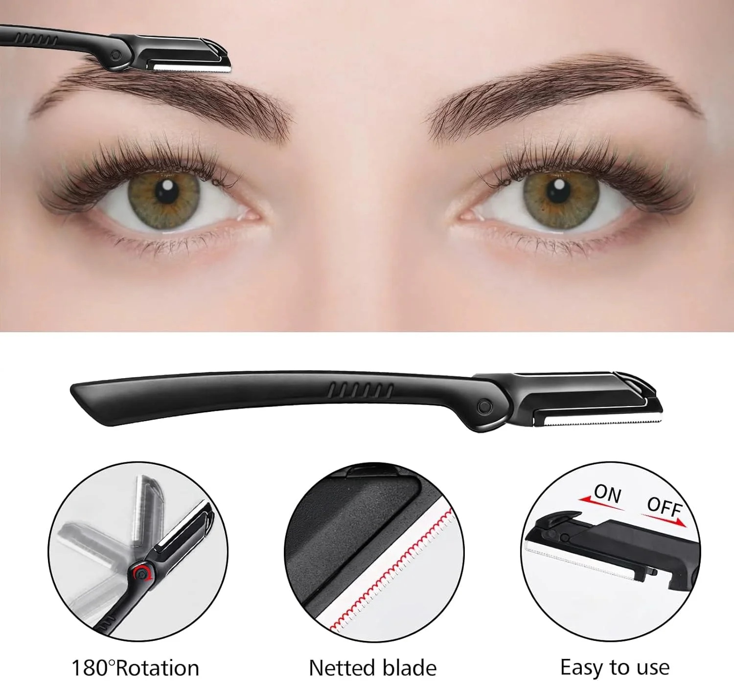 تیغ ابرو تزویق، ست 4 در 1 ابرو، ست اصلاح ابرو شامل تیغ ابرو، برس، قیچی ابرو، موچین، برای زنان و مردان، مشکی تیغ ابرو تزویق، ست 4 در 1 ابرو، ست اصلاح ابرو شامل تیغ ابرو، برس، قیچی ابرو، موچین، برای زنان و مردان، مشکی