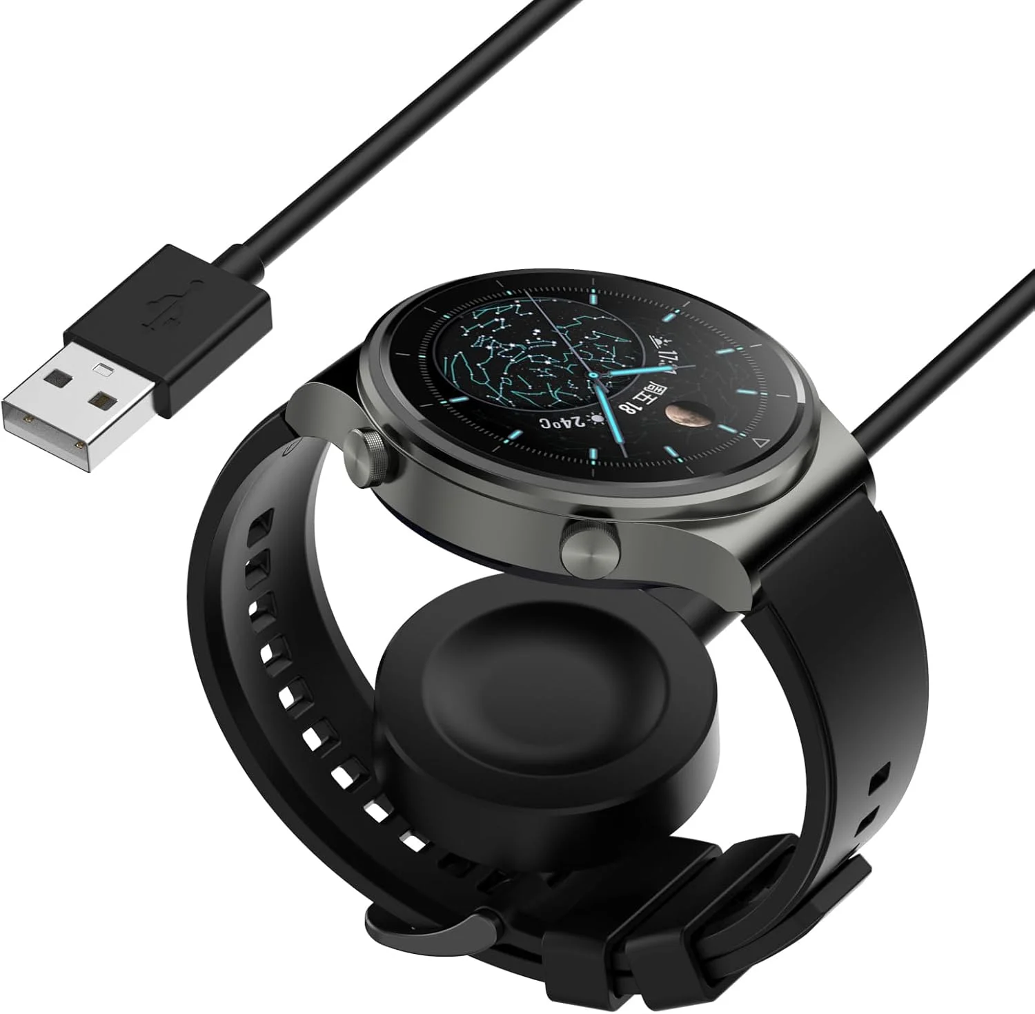 کابل شارژ USB جایگزین سازگار با Huawei Watch GT4 (46mm/41mm)، کابل شارژ مغناطیسی USB لوازم جانبی ساعت هوشمند (1 متر) کابل شارژ USB جایگزین سازگار با Huawei Watch GT4 (46mm/41mm)، کابل شارژ مغناطیسی USB لوازم جانبی ساعت هوشمند (1 متر)
