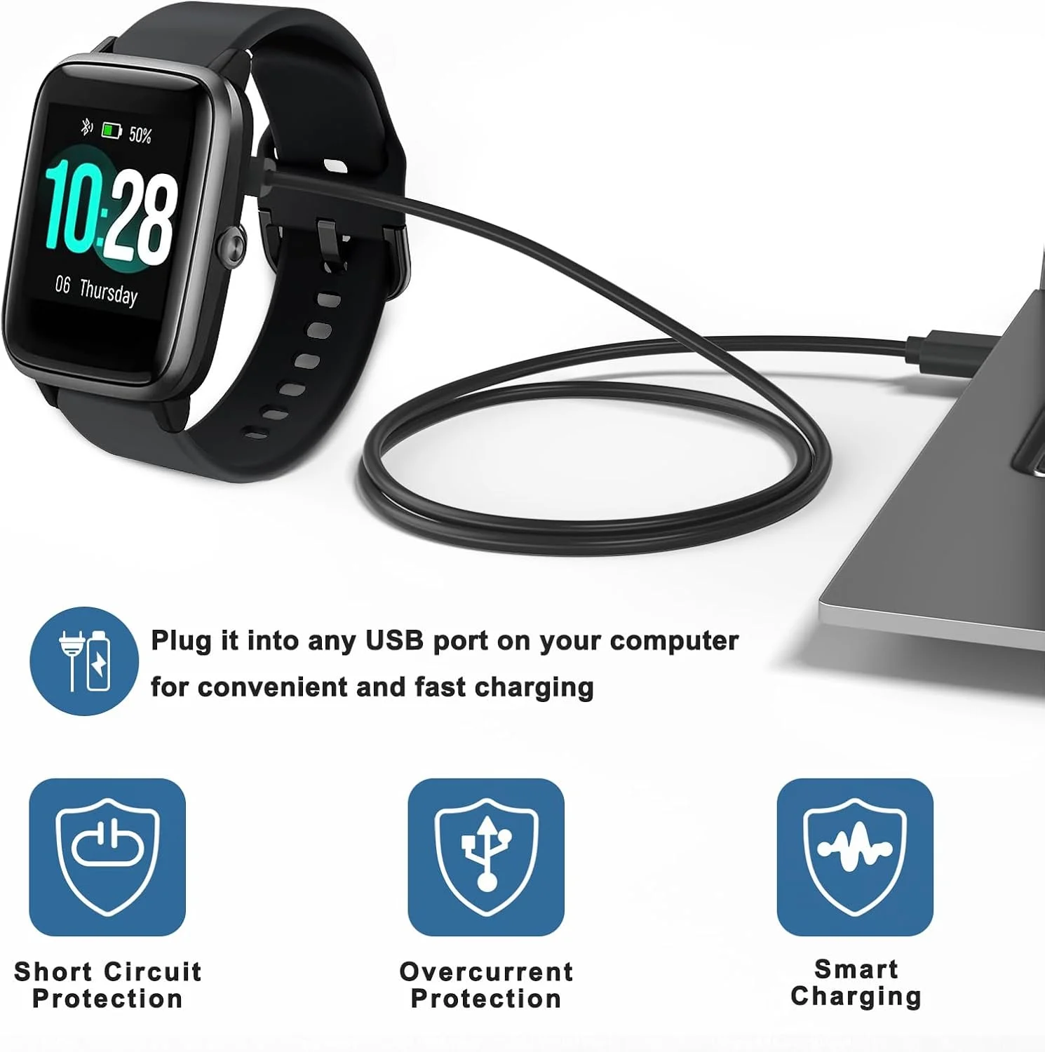 شارژر مغناطیسی USB C سازگار با YAMAY SW023، Willful SW021، SW025، Letsfit ID206، ID205L، LETSCOM ID205U، LIFEBEE ID205S، ID216، کابل شارژ ساعت هوشمند (100 سانتی متر) شارژر مغناطیسی USB C سازگار با YAMAY SW023، Willful SW021، SW025، Letsfit ID206، ID205L، LETSCOM ID205U، LIFEBEE ID205S، ID216، کابل شارژ ساعت هوشمند (100 سانتی متر)