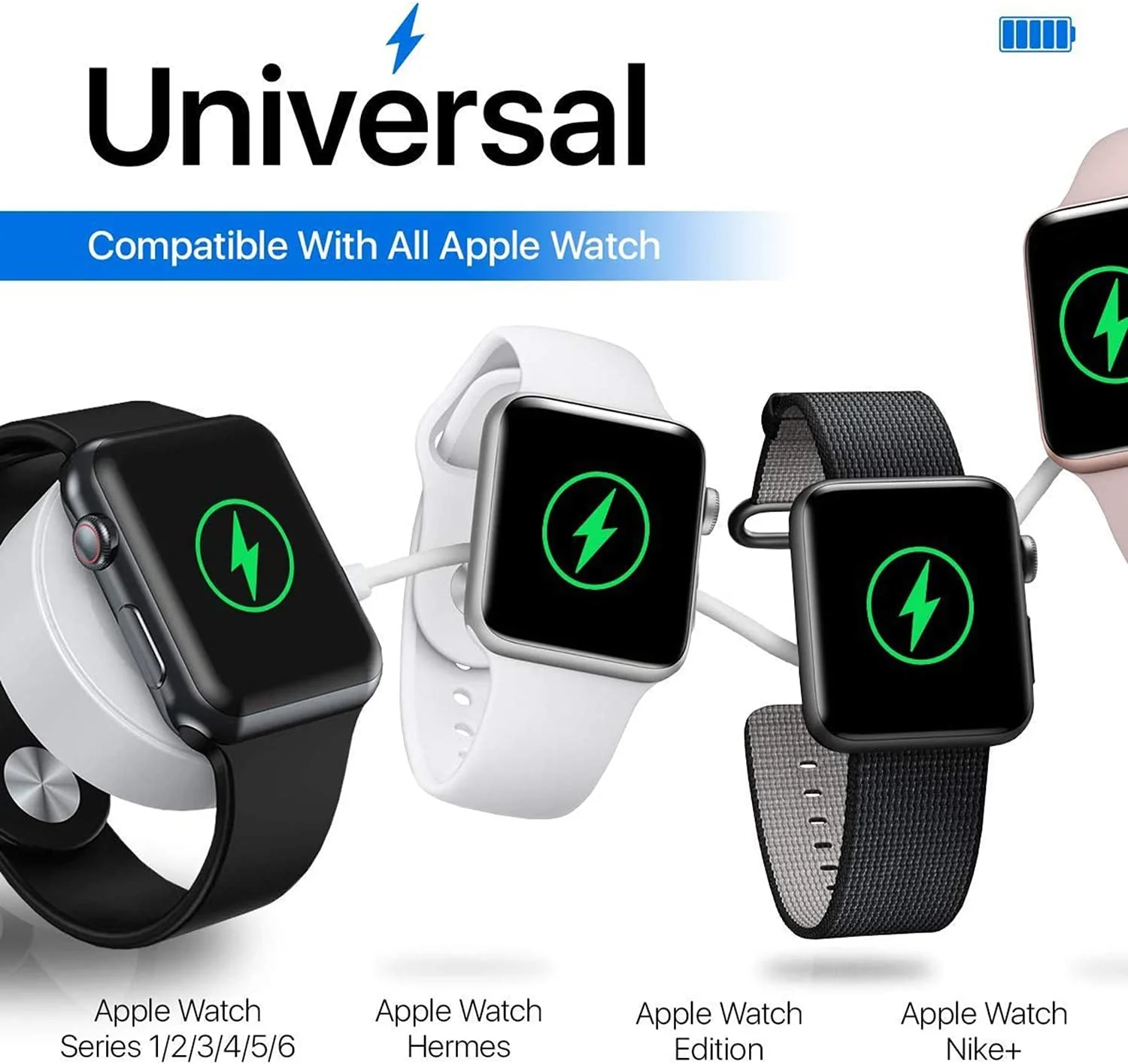 شارژر بی سیم DELFINO سازگار با Apple Watch Series 6, 5, 4, 3, 2, 1 – کابل شارژ مغناطیسی – شارژر قابل حمل با شارژ سریع – سیم بلند شارژر بی سیم DELFINO سازگار با Apple Watch Series 6, 5, 4, 3, 2, 1 – کابل شارژ مغناطیسی – شارژر قابل حمل با شارژ سریع – سیم بلند