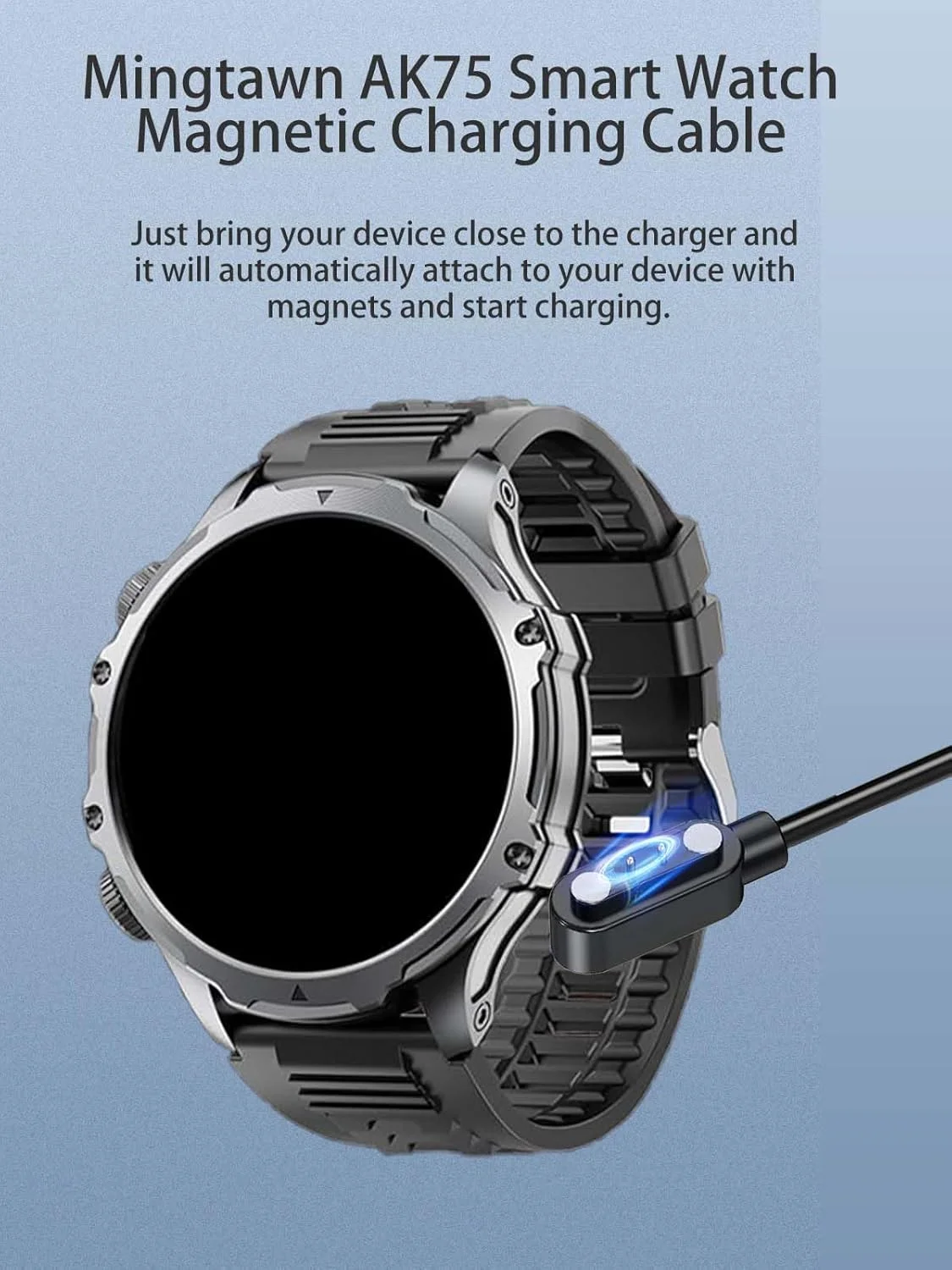شارژر NOUKAJU برای ساعت هوشمند Mingtawn AK75، کابل شارژ مغناطیسی USB به طول 1 متر، کابل شارژ جایگزین برای ساعت هوشمند Mingtawn AK75 (مشکی) شارژر NOUKAJU برای ساعت هوشمند Mingtawn AK75، کابل شارژ مغناطیسی USB به طول 1 متر، کابل شارژ جایگزین برای ساعت هوشمند Mingtawn AK75 (مشکی)