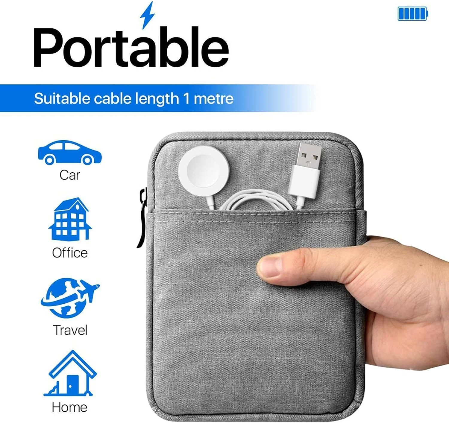 شارژر بی سیم DELFINO سازگار با Apple Watch Series 6, 5, 4, 3, 2, 1 – کابل شارژ مغناطیسی – شارژر قابل حمل با شارژ سریع – سیم بلند شارژر بی سیم DELFINO سازگار با Apple Watch Series 6, 5, 4, 3, 2, 1 – کابل شارژ مغناطیسی – شارژر قابل حمل با شارژ سریع – سیم بلند