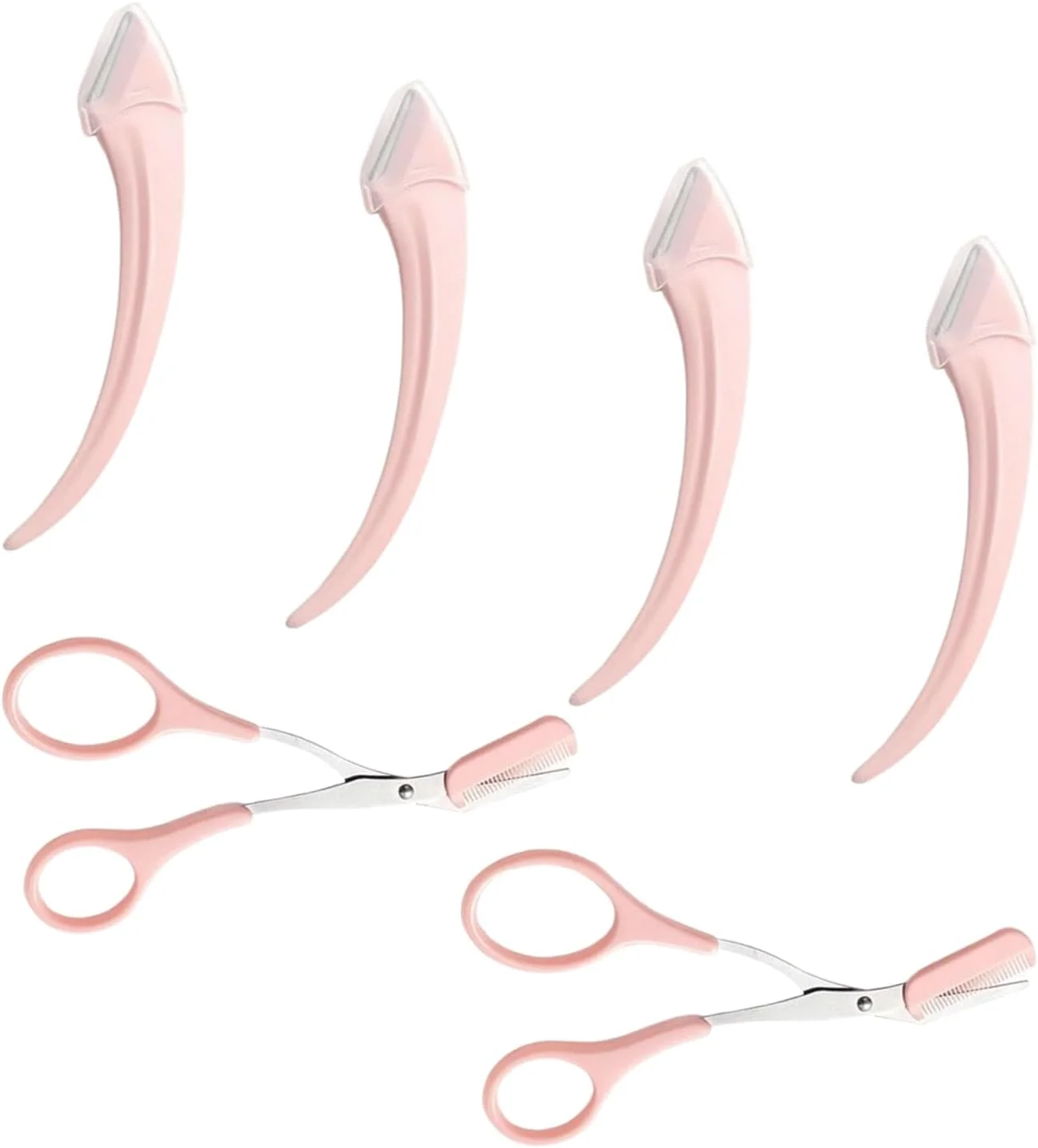 6PCS Eyebrow Trimmer Set - Stainless Steel Curved Razor, Scissors with Comb - Precision Beauty Tool for Men and Women - Easy Hair Removal - Suitable for All Skin Types 6PCS Eyebrow Trimmer Set - Stainless Steel Curved Razor, Scissors with Comb - Precision Beauty Tool for Men and Women - Easy Hair Removal - Suitable for All Skin Types