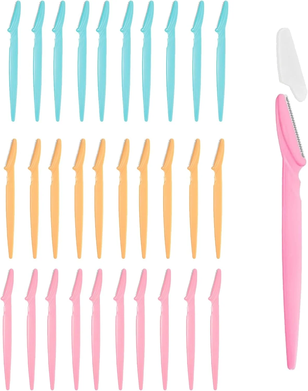 تیغ ابرو و صورت 30 عددی برای زنان و مردان - موزن و اصلاح کننده چند منظوره با پوشش محافظ - لایه بردار موهای صورت - استفاده آسان تیغ ابرو و صورت 30 عددی برای زنان و مردان - موزن و اصلاح کننده چند منظوره با پوشش محافظ - لایه بردار موهای صورت - استفاده آسان