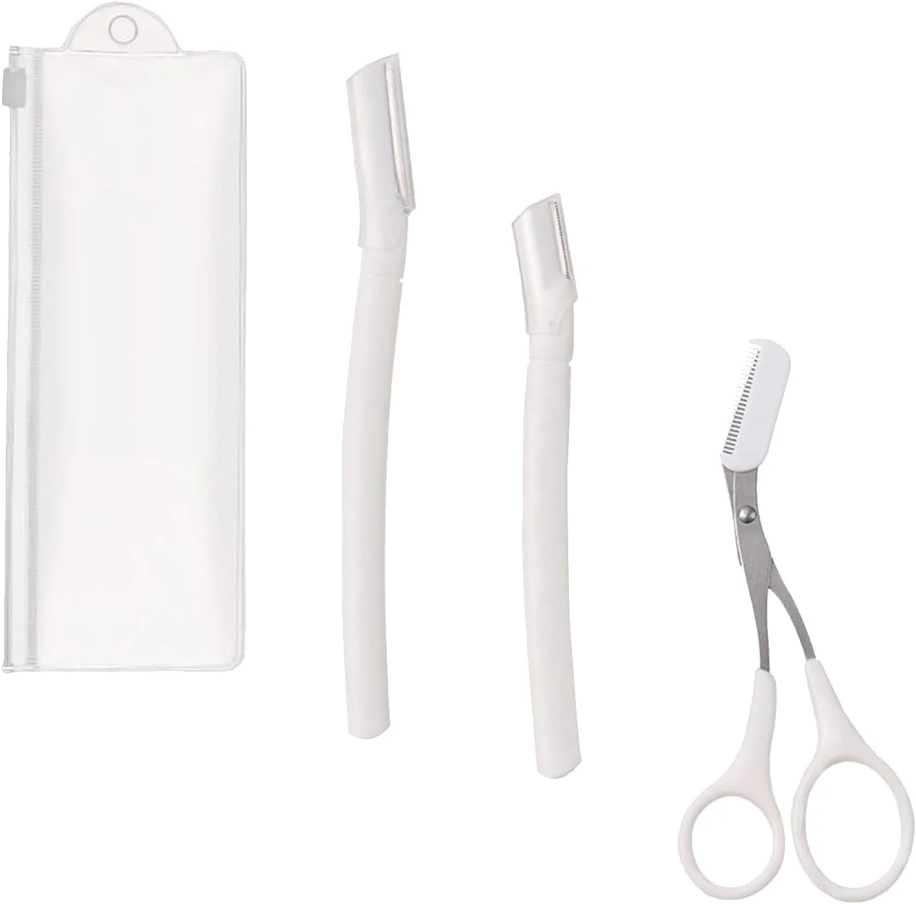 ست قیچی و شانه ابرو 3 عددی - کیت حرفه ای اصلاح ابرو با تیغ - ابزار کوچک ضد لغزش برای فرم دادن به ابرو برای زنان و مردان - ابزار زیبایی برای رفع مو (سفید) ست قیچی و شانه ابرو 3 عددی - کیت حرفه ای اصلاح ابرو با تیغ - ابزار کوچک ضد لغزش برای فرم دادن به ابرو برای زنان و مردان - ابزار زیبایی برای رفع مو (سفید)