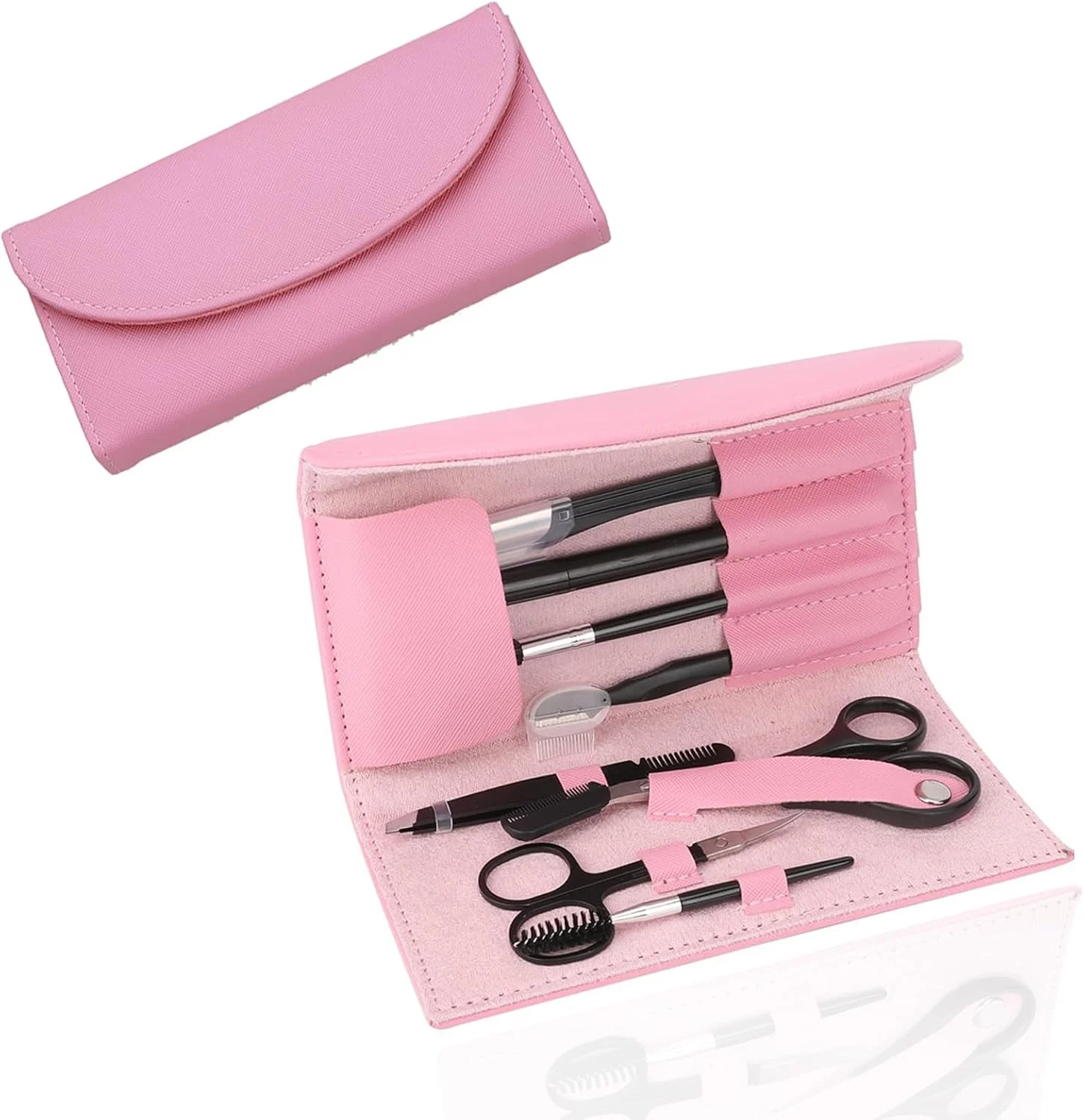 ست پیرایش ابرو 8 تکه به همراه کیف نگهداری - مناسب برای حالت دادن، مرتب کردن و اصلاح دقیق، ابزار حالت دهی ابرو مردانه و زنانه ست پیرایش ابرو 8 تکه به همراه کیف نگهداری - مناسب برای حالت دادن، مرتب کردن و اصلاح دقیق، ابزار حالت دهی ابرو مردانه و زنانه