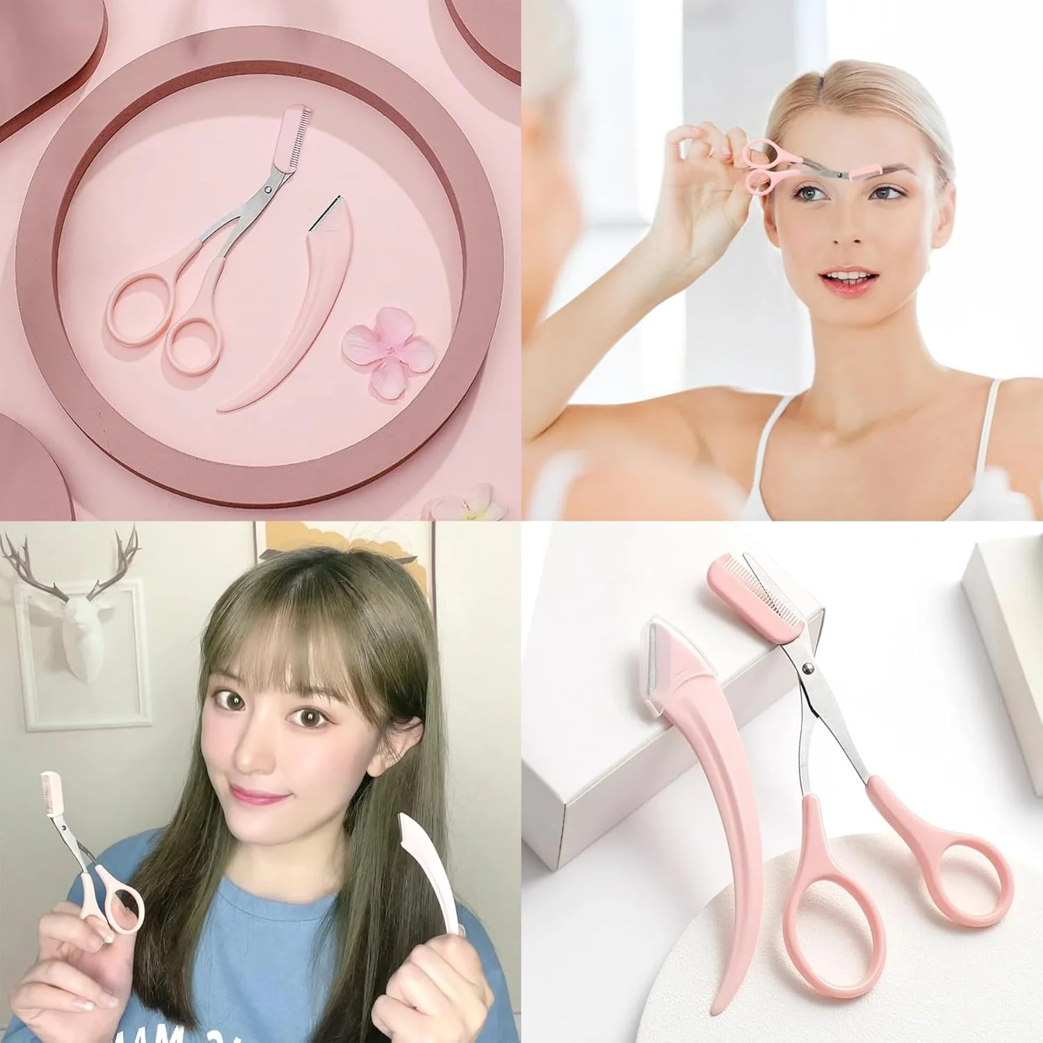 6PCS Eyebrow Trimmer Set - Stainless Steel Curved Razor, Scissors with Comb - Precision Beauty Tool for Men and Women - Easy Hair Removal - Suitable for All Skin Types 6PCS Eyebrow Trimmer Set - Stainless Steel Curved Razor, Scissors with Comb - Precision Beauty Tool for Men and Women - Easy Hair Removal - Suitable for All Skin Types