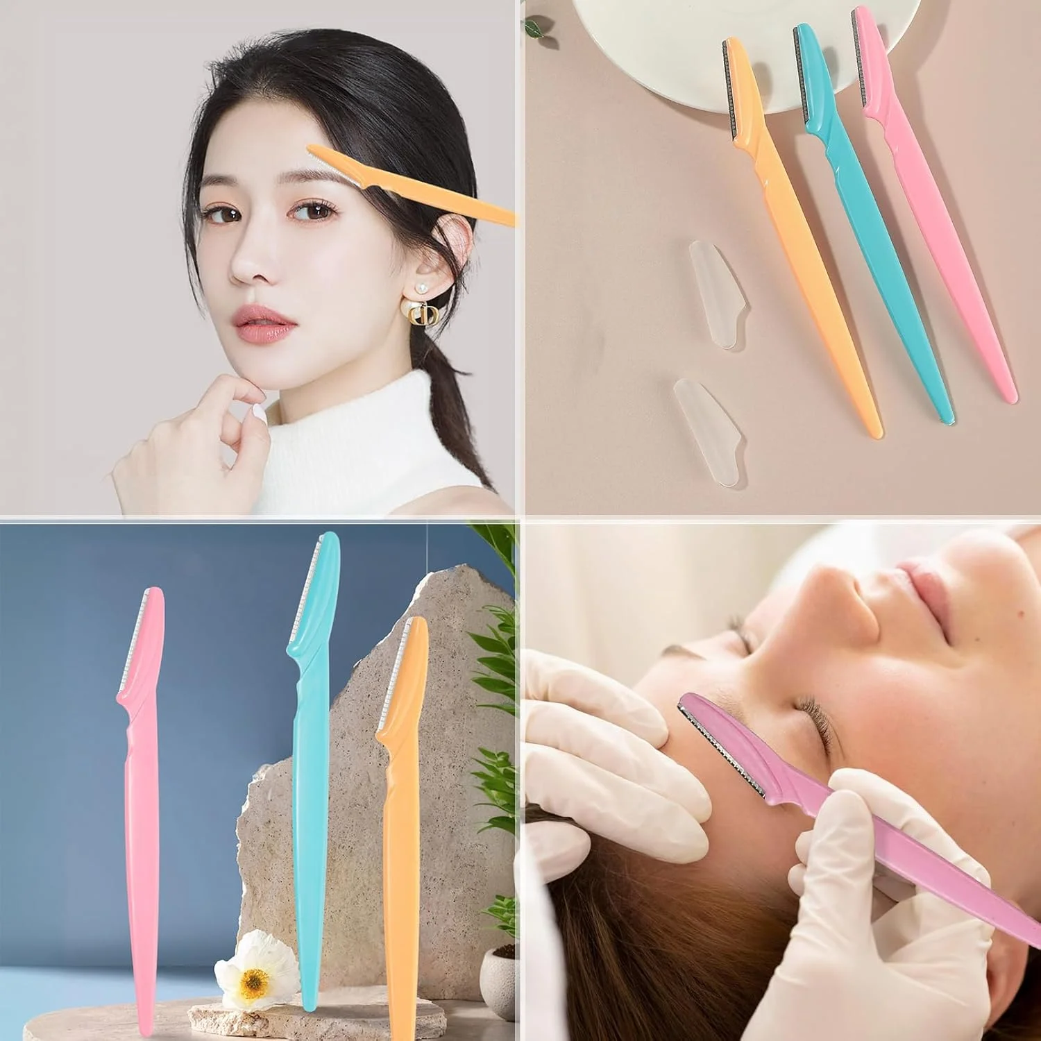 تیغ ابرو و صورت 30 عددی برای زنان و مردان - موزن و اصلاح کننده چند منظوره با پوشش محافظ - لایه بردار موهای صورت - استفاده آسان تیغ ابرو و صورت 30 عددی برای زنان و مردان - موزن و اصلاح کننده چند منظوره با پوشش محافظ - لایه بردار موهای صورت - استفاده آسان