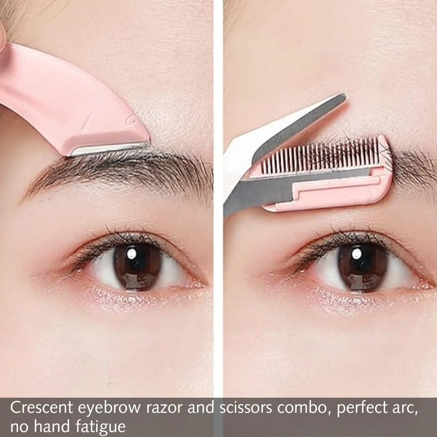 ست 6 تکه اصلاح ابرو: 2 قیچی ابرو با شانه و 4 تیغ منحنی استیل ضد زنگ - ابزارهای ضروری زیبایی برای آقایان و بانوان ست 6 تکه اصلاح ابرو: 2 قیچی ابرو با شانه و 4 تیغ منحنی استیل ضد زنگ - ابزارهای ضروری زیبایی برای آقایان و بانوان