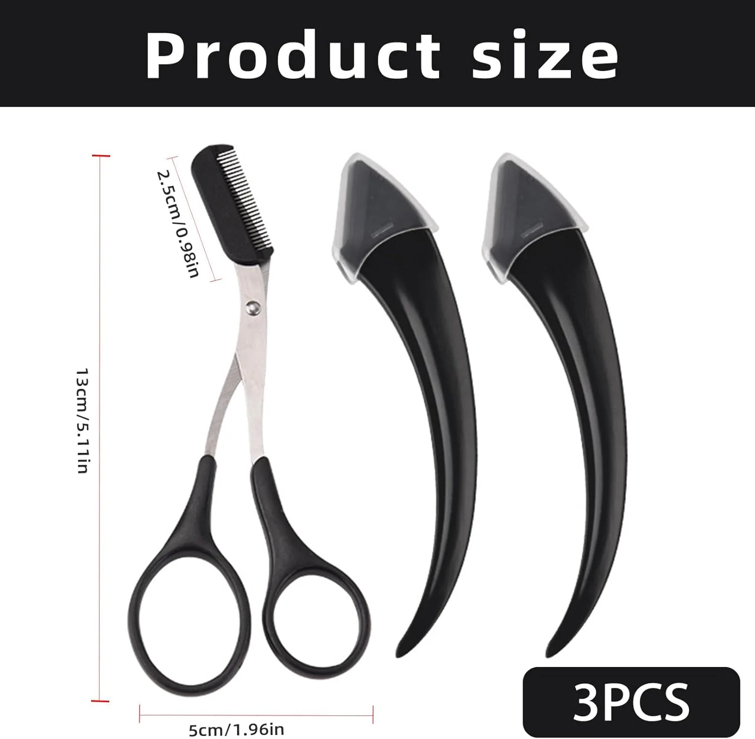 ست قیچی ابرو 3 تکه برای آقایان و بانوان، موچین ابرو استیل ضد زنگ ست قیچی ابرو 3 تکه برای آقایان و بانوان، موچین ابرو استیل ضد زنگ