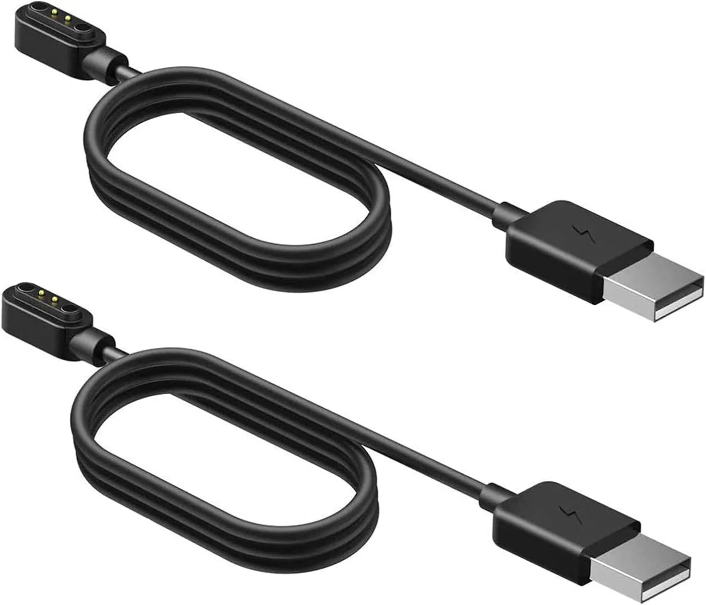 شارژر سازگار Lamshaw برای ساعت هوشمند Fitpolo IDW15، کابل شارژ مغناطیسی USB جایگزین سازگار با ساعت هوشمند Fitpolo IDW15 1.8 اینچی / TMHAI، VERYFIT، ساعت هوشمند Aeac IDW15 (2 عدد - مشکی+مشکی)