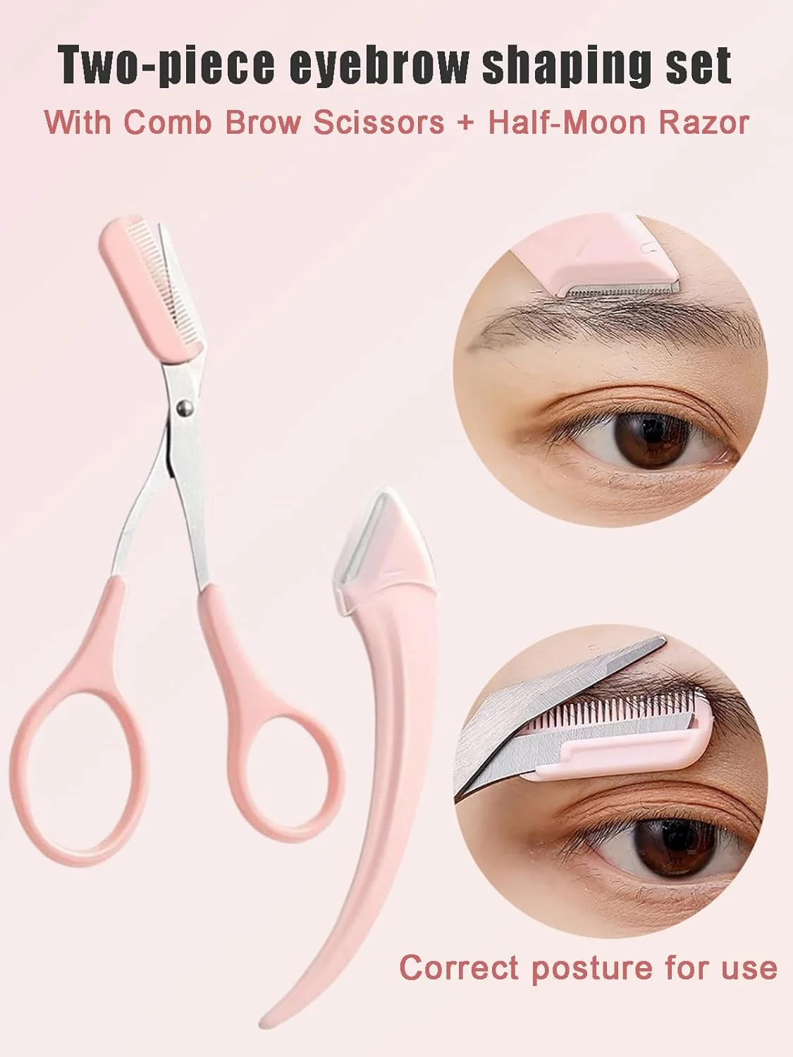 6PCS Eyebrow Trimmer Set - Stainless Steel Curved Razor, Scissors with Comb - Precision Beauty Tool for Men and Women - Easy Hair Removal - Suitable for All Skin Types 6PCS Eyebrow Trimmer Set - Stainless Steel Curved Razor, Scissors with Comb - Precision Beauty Tool for Men and Women - Easy Hair Removal - Suitable for All Skin Types