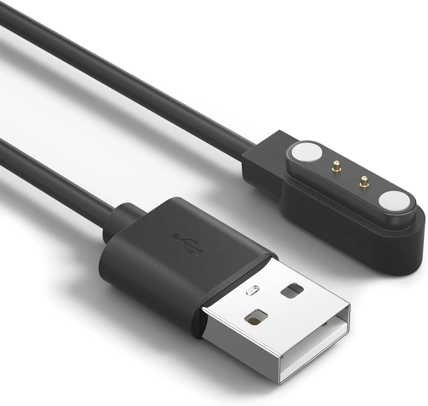 شارژر مغناطیسی برای YAMAY SW022، کابل شارژ ساعت هوشمند مغناطیسی 2 پین 4 میلی‌متری، شارژر ساعت هوشمند سازگار با Ticwatch GTX، AGPTEK LW11، Xiaomi Haylou RT LSO5S (مشکی)