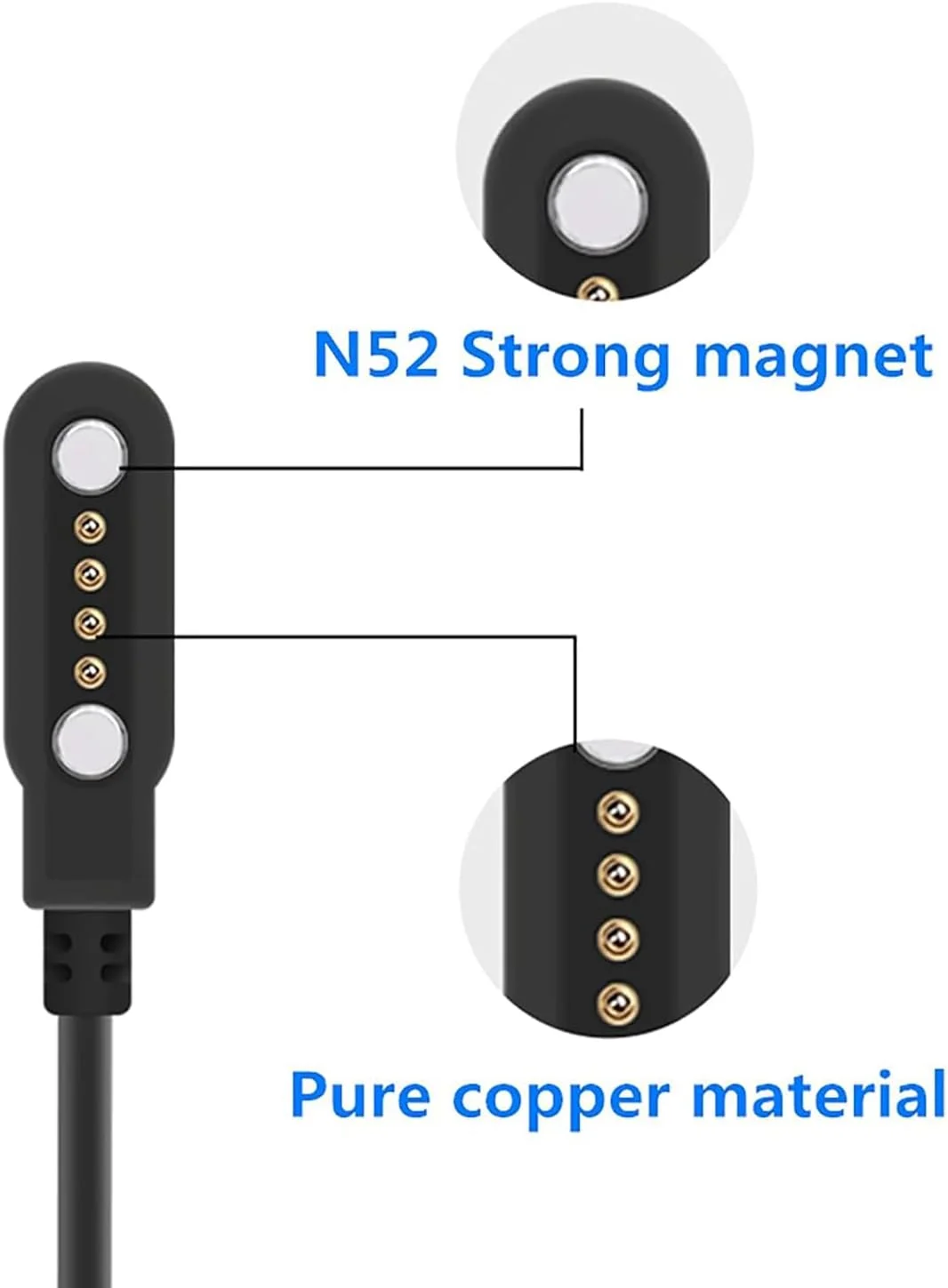 Lamshaw Compatible with K52 Smartwatch Charger, 100cm Magnetic USB Charging Cable Replacement Charger Cable Compatible with LIGE K52/SUNKTA K52/Linwear K52/EIGIIS K52 Smart Watch (Black) Lamshaw Compatible with K52 Smartwatch Charger, 100cm Magnetic USB Charging Cable Replacement Charger Cable Compatible with LIGE K52/SUNKTA K52/Linwear K52/EIGIIS K52 Smart Watch (Black)