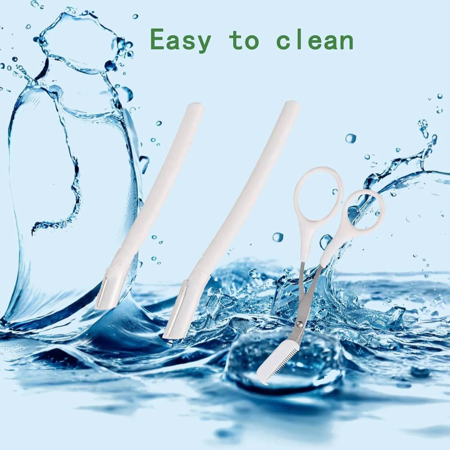 ست قیچی و شانه ابرو 3 عددی - کیت حرفه ای اصلاح ابرو با تیغ - ابزار کوچک ضد لغزش برای فرم دادن به ابرو برای زنان و مردان - ابزار زیبایی برای رفع مو (سفید) ست قیچی و شانه ابرو 3 عددی - کیت حرفه ای اصلاح ابرو با تیغ - ابزار کوچک ضد لغزش برای فرم دادن به ابرو برای زنان و مردان - ابزار زیبایی برای رفع مو (سفید)