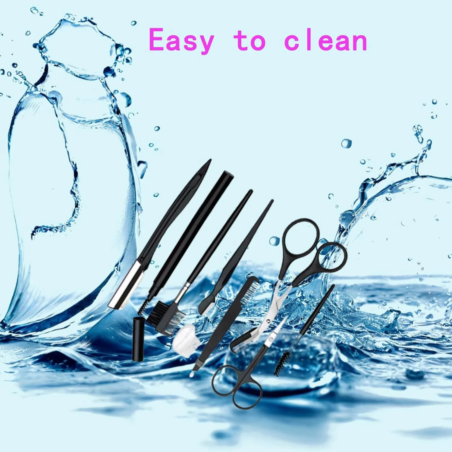 ست پیرایش ابرو 8 تکه به همراه کیف نگهداری - مناسب برای حالت دادن، مرتب کردن و اصلاح دقیق، ابزار حالت دهی ابرو مردانه و زنانه ست پیرایش ابرو 8 تکه به همراه کیف نگهداری - مناسب برای حالت دادن، مرتب کردن و اصلاح دقیق، ابزار حالت دهی ابرو مردانه و زنانه