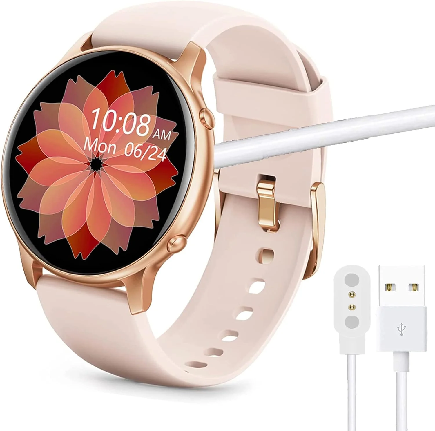 کابل شارژر مغناطیسی جایگزین Lamshaw سازگار با ساعت هوشمند Stiive LCW01، سازگار با ساعت هوشمند Stiive 1.28/ساعت هوشمند Lovtutu/ساعت هوشمند Moowhsh 1.28 (سفید)