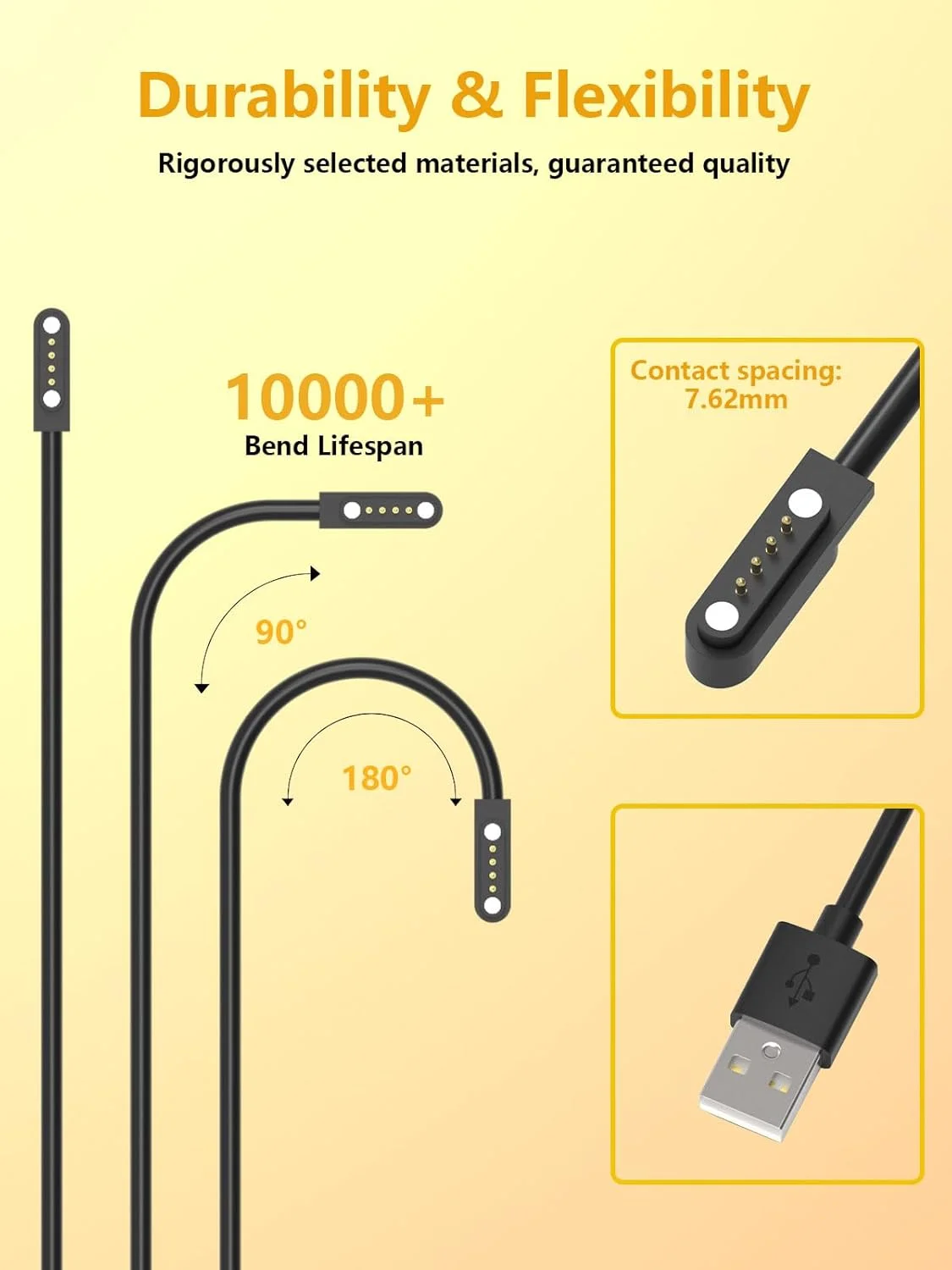 شارژر مغناطیسی 7.62 میلیمتری Haiyistar برای ساعت هوشمند، کابل شارژ USB چهار پین یونیورسال 5 وات، لوازم جانبی شارژ ساعت فاصله 7.62 میلیمتر بین پورتها شارژر مغناطیسی 7.62 میلیمتری Haiyistar برای ساعت هوشمند، کابل شارژ USB چهار پین یونیورسال 5 وات، لوازم جانبی شارژ ساعت فاصله 7.62 میلیمتر بین پورتها