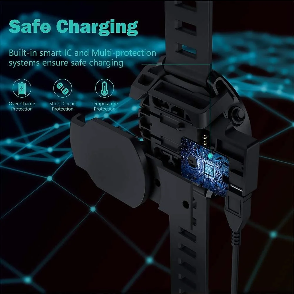 شارژر ساعت هوشمند برای Garmin Fenix 3، برای Fenix 3 Sapphire، برای Fenix 3 HR، برای Quatix 3، برای Tactix Bravo، برای ساعت هوشمند D2 Bravo، کابل شارژ USB گیره 100 سانتی متری، لوازم جانبی ردیاب تناسب اندام