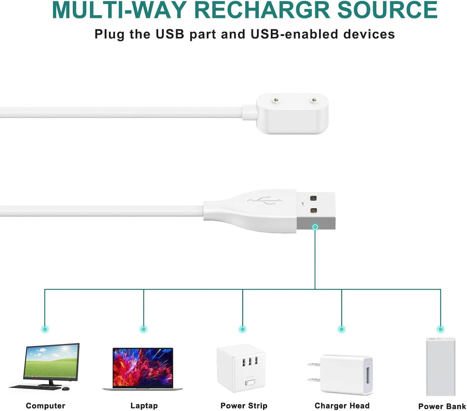 شارژر ساعت هوشمند برای Huawei Watch Fit3، کابل شارژ USB 100 سانتی متری سازگار با ساعت هوشمند Huawei Watch Fit 3 /Fit 2/Fit/Fit Mini/Huawei Band 9/8/7/6/6pro (سفید) شارژر ساعت هوشمند برای Huawei Watch Fit3، کابل شارژ USB 100 سانتی متری سازگار با ساعت هوشمند Huawei Watch Fit 3 /Fit 2/Fit/Fit Mini/Huawei Band 9/8/7/6/6pro (سفید)
