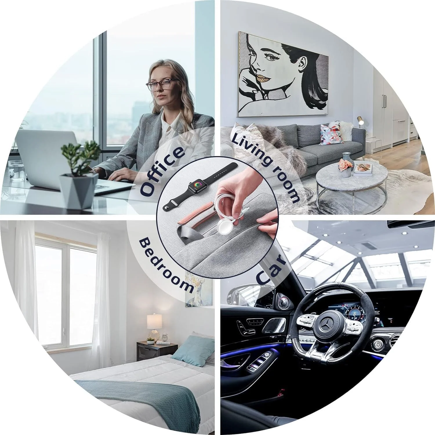 کابل شارژر ساعت هوشمند USB C سازگار با iWatch سری SE2/9/8/7/6/5/4/3/2/1/SE، شارژر مغناطیسی ساعت خودرو، سیم شارژ Type C قابل حمل (1.5 متر) کابل شارژر ساعت هوشمند USB C سازگار با iWatch سری SE2/9/8/7/6/5/4/3/2/1/SE، شارژر مغناطیسی ساعت خودرو، سیم شارژ Type C قابل حمل (1.5 متر)