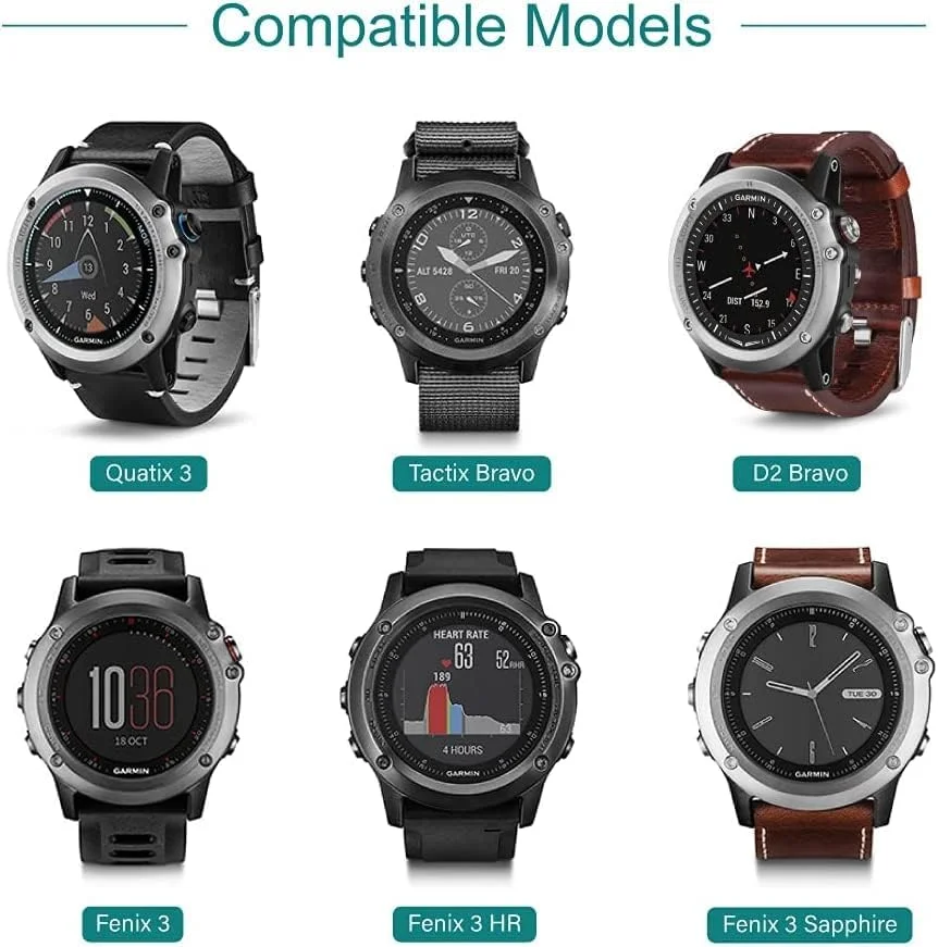 شارژر ساعت هوشمند برای Garmin Fenix 3، برای Fenix 3 Sapphire، برای Fenix 3 HR، برای Quatix 3، برای Tactix Bravo، برای ساعت هوشمند D2 Bravo، کابل شارژ USB گیره 100 سانتی متری، لوازم جانبی ردیاب تناسب اندام