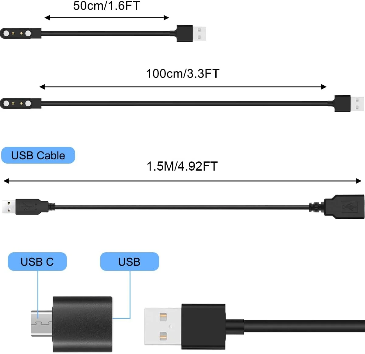 شارژر مغناطیسی Xiatiaosann برای YAMAY SW022، AGPTEK LW11، Ticwatch GTX، Xiaomi Haylou Solar LS05/RT LS05S، IMILAB KW66، کابل USB دو پین 4 میلیمتری، ساعت هوشمند 2 عددی شارژر مغناطیسی Xiatiaosann برای YAMAY SW022، AGPTEK LW11، Ticwatch GTX، Xiaomi Haylou Solar LS05/RT LS05S، IMILAB KW66، کابل USB دو پین 4 میلیمتری، ساعت هوشمند 2 عددی