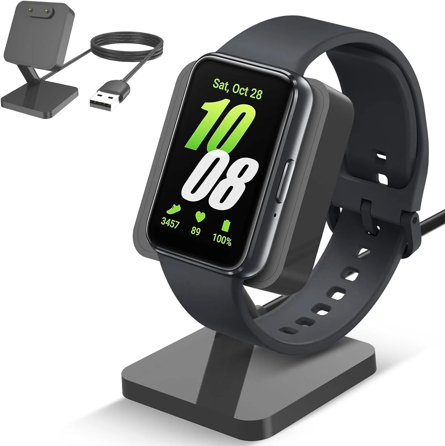 پایه شارژر ZORBES® برای Samsung Galaxy Fit 3، استند شارژ مغناطیسی، با کابل 1 متری، استند نگهدارنده شارژر رومیزی ساعت، برای ساعت هوشمند Galaxy Fit 3