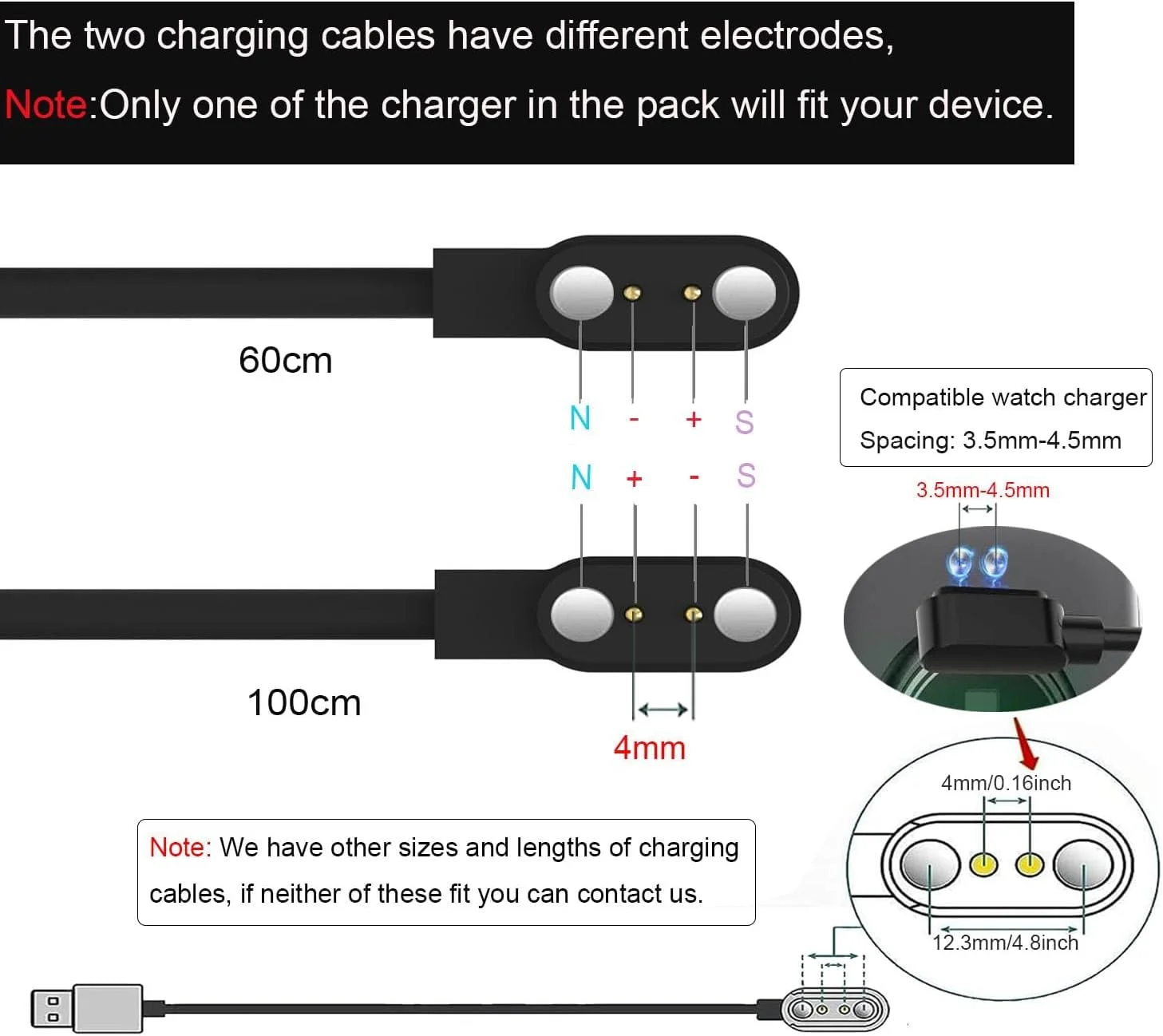 شارژر مغناطیسی قوی 2 پین Xininyia برای ساعت هوشمند ROHS، کابل شارژ USB مغناطیسی تک عددی برای ساعت های هوشمند سازگار با گواهینامه ROHS/CE (فاصله درگاه شارژ 4 میلی متر) شارژر مغناطیسی قوی 2 پین Xininyia برای ساعت هوشمند ROHS، کابل شارژ USB مغناطیسی تک عددی برای ساعت های هوشمند سازگار با گواهینامه ROHS/CE (فاصله درگاه شارژ 4 میلی متر)